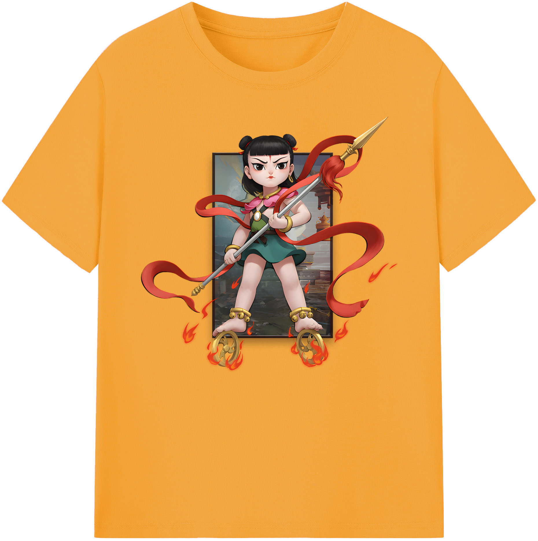 （画像用） Ne Zha 2 ナタ 魔童の大暴れ 綿100％ メンズ半袖Tシャツ｜肌触りやわらか＆通気性