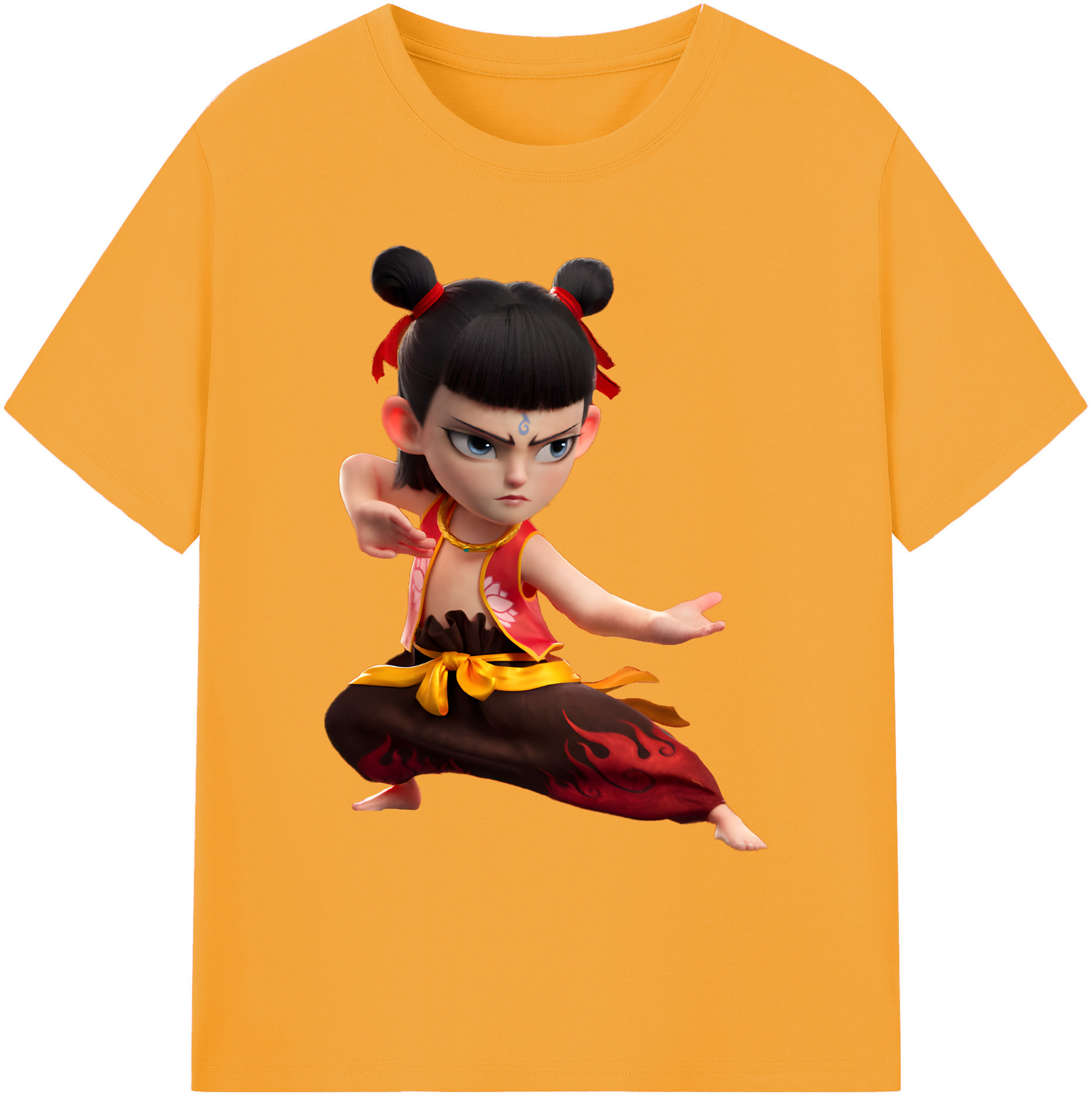 （画像用） Ne Zha 2 ナタ 魔童の大暴れ 綿100％ メンズ半袖Tシャツ｜肌触りやわらか＆通気性