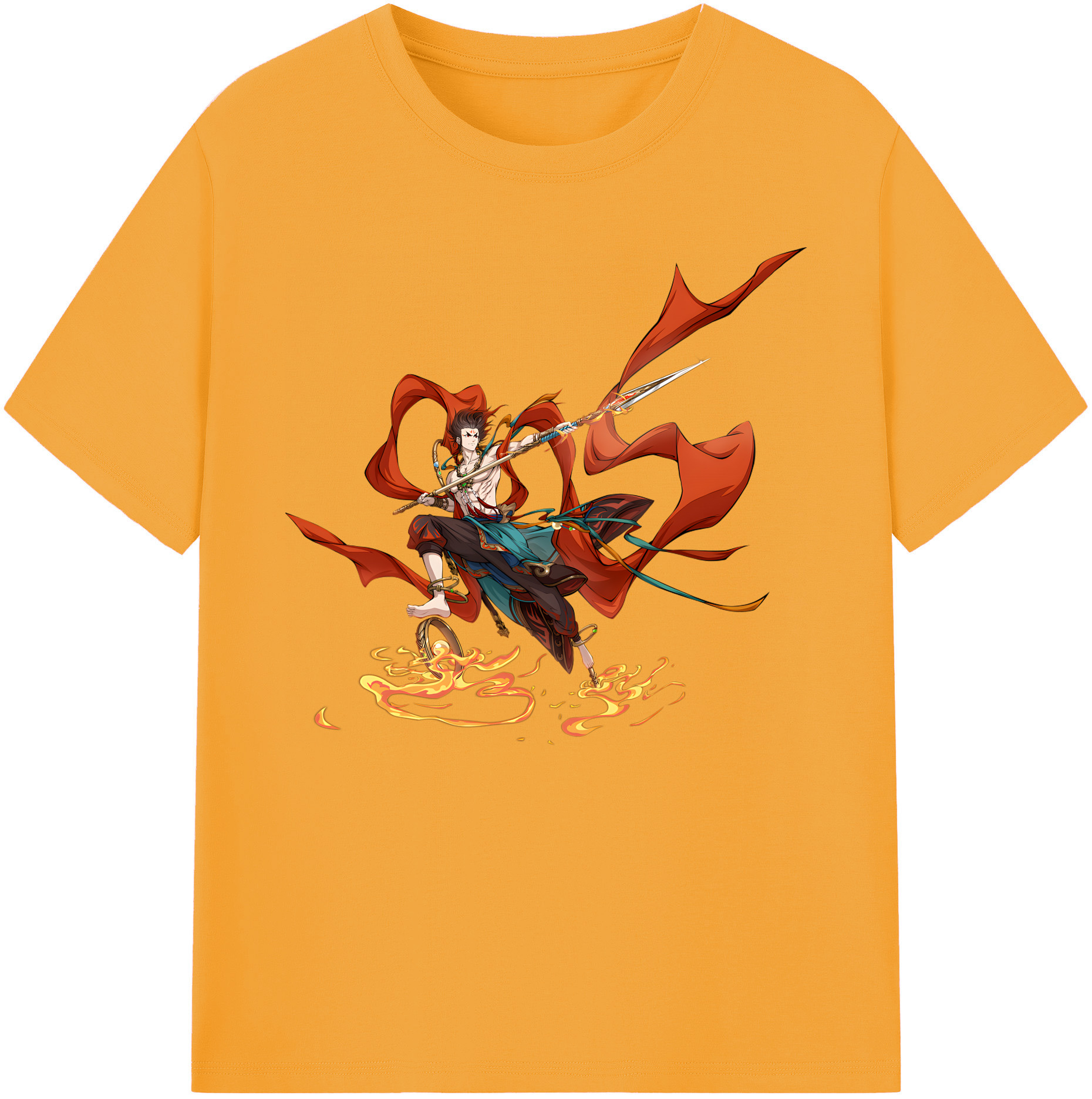 （画像用） Ne Zha 2 ナタ 魔童の大暴れ 綿100％ メンズ半袖Tシャツ｜肌触りやわらか＆通気性