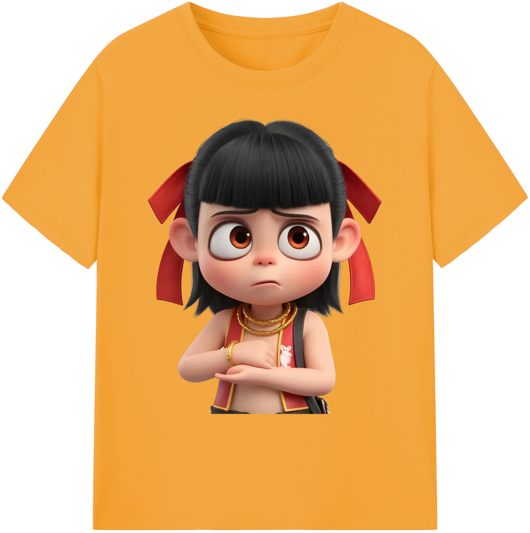 （画像用） Ne Zha 2 ナタ 魔童の大暴れ 綿100％ メンズ半袖Tシャツ｜肌触りやわらか＆通気性