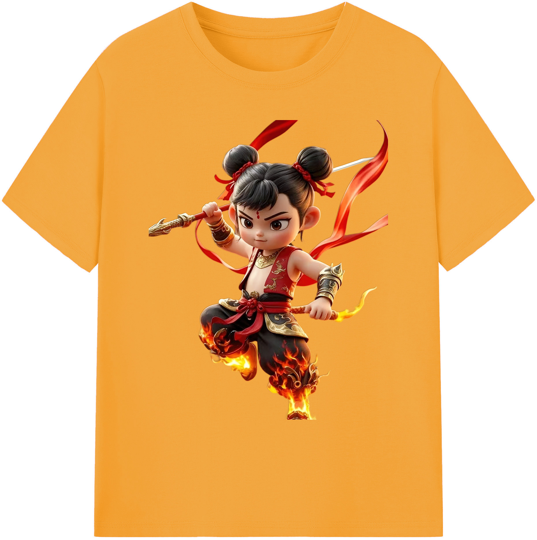 （画像用） Ne Zha 2 ナタ 魔童の大暴れ 綿100％ メンズ半袖Tシャツ｜肌触りやわらか＆通気性