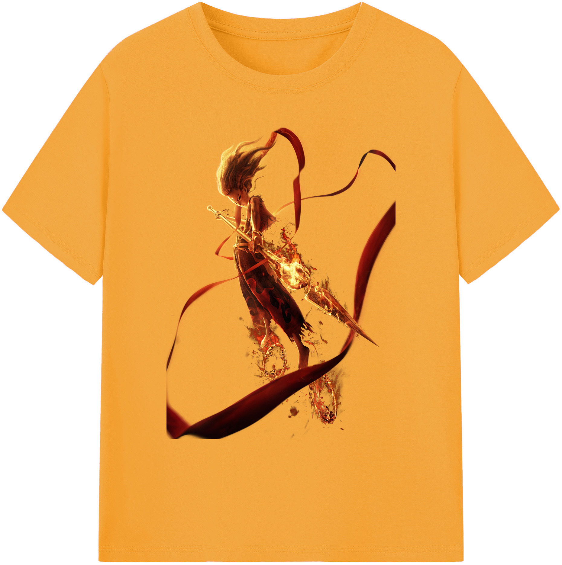 （画像用） Ne Zha 2 ナタ 魔童の大暴れ 綿100％ メンズ半袖Tシャツ｜肌触りやわらか＆通気性