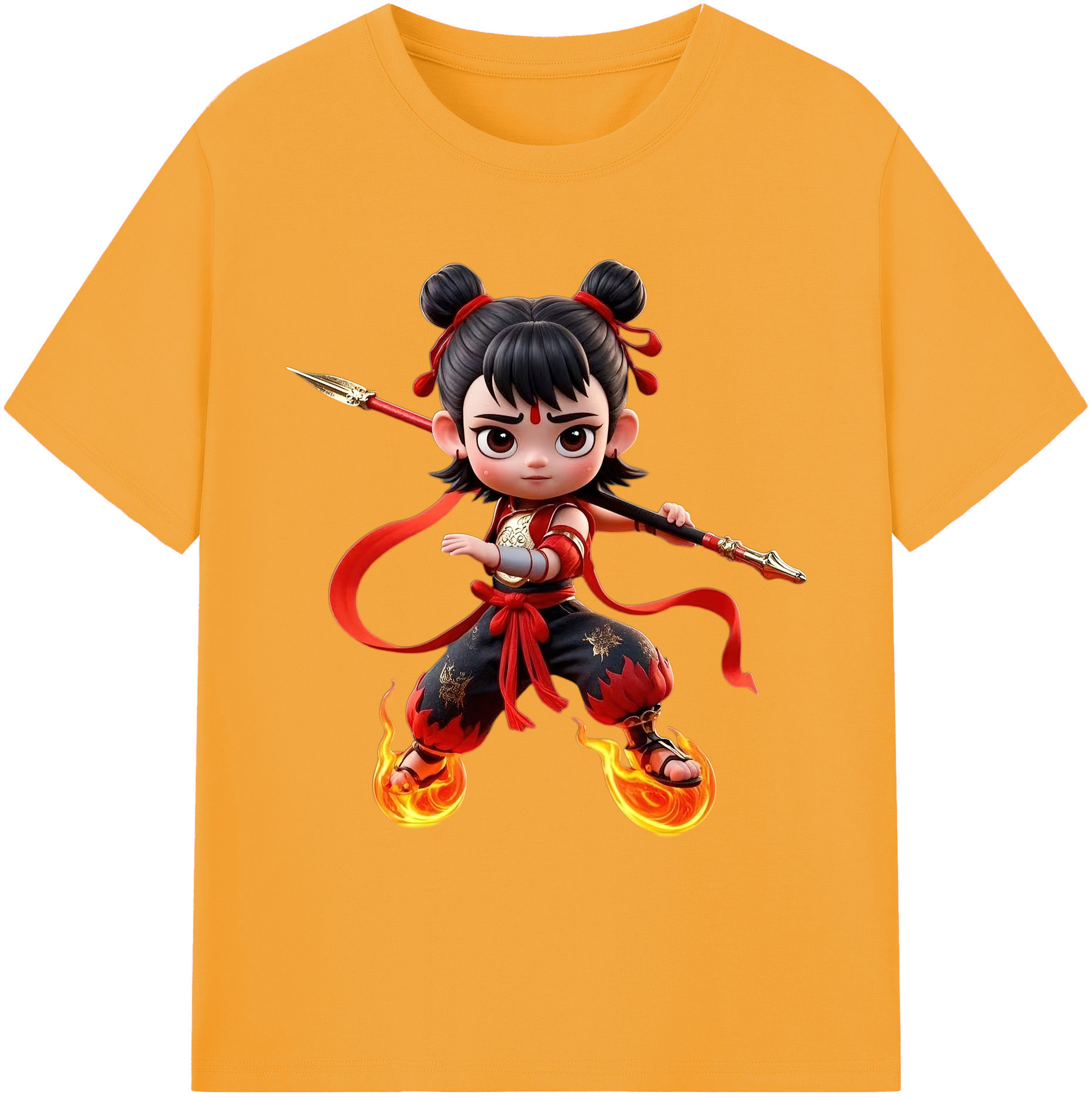 （画像用） Ne Zha 2 ナタ 魔童の大暴れ 綿100％ メンズ半袖Tシャツ｜肌触りやわらか＆通気性