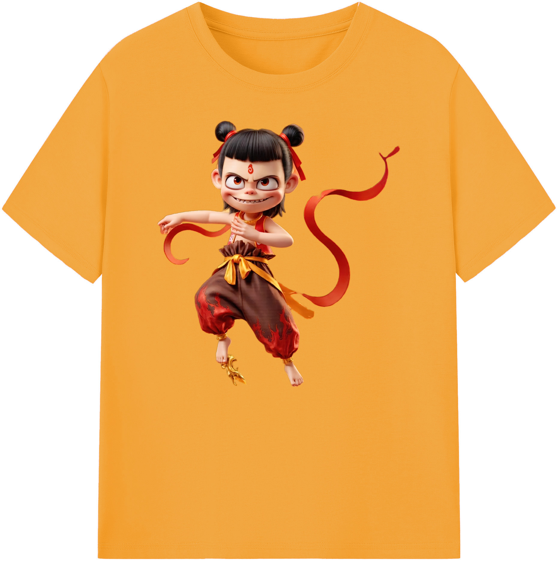 （画像用） Ne Zha 2 ナタ 魔童の大暴れ 綿100％ メンズ半袖Tシャツ｜肌触りやわらか＆通気性