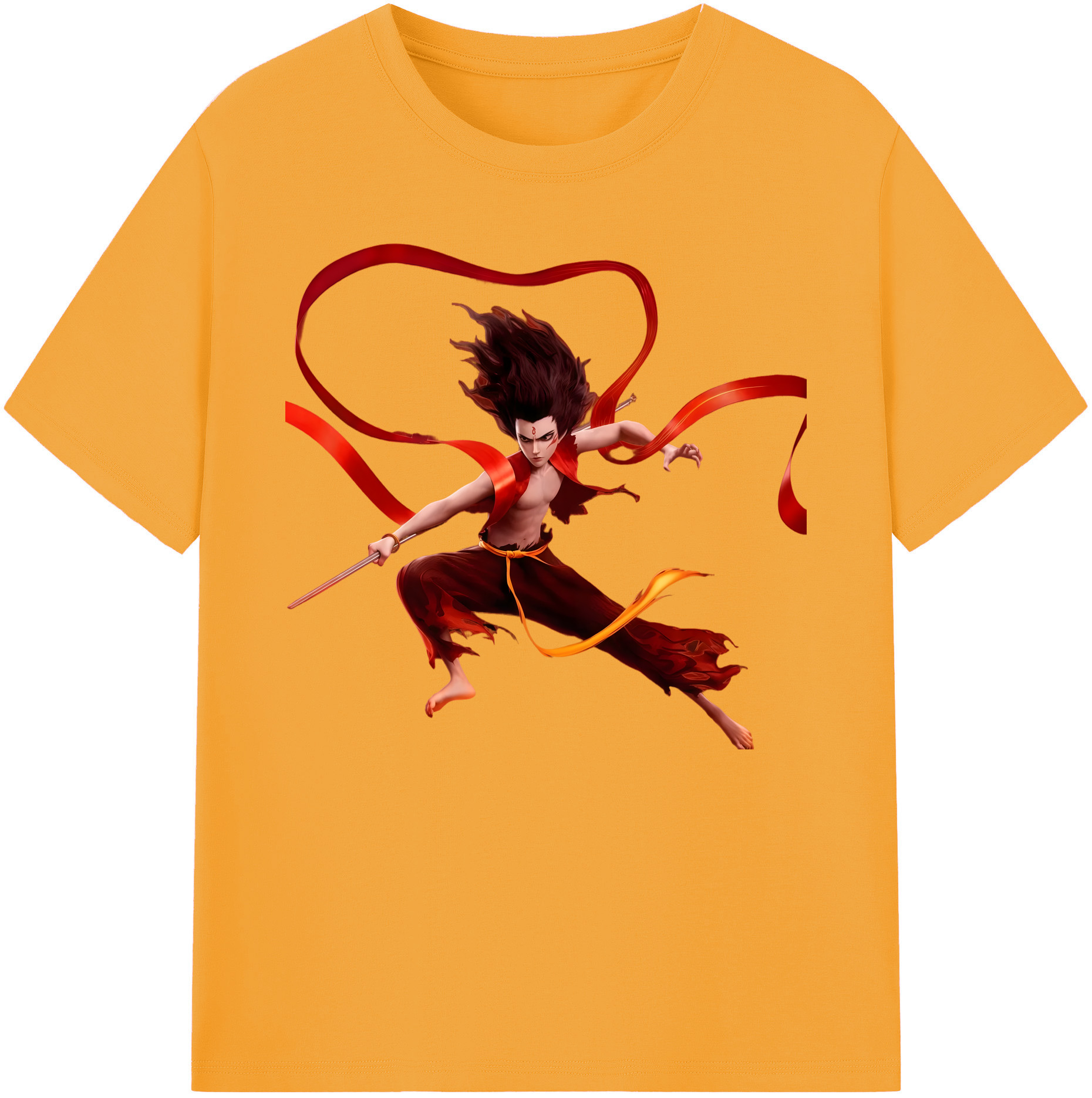 （画像用） Ne Zha 2 ナタ 魔童の大暴れ 綿100％ メンズ半袖Tシャツ｜肌触りやわらか＆通気性