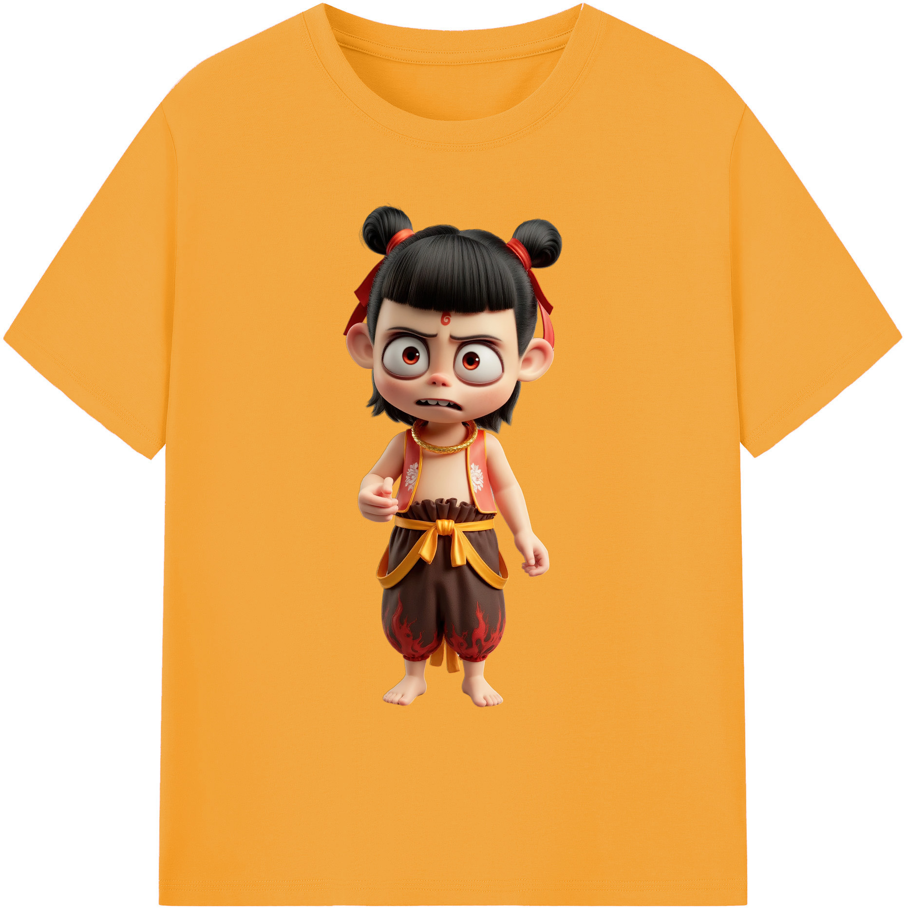 （画像用） Ne Zha 2 ナタ 魔童の大暴れ 綿100％ メンズ半袖Tシャツ｜肌触りやわらか＆通気性