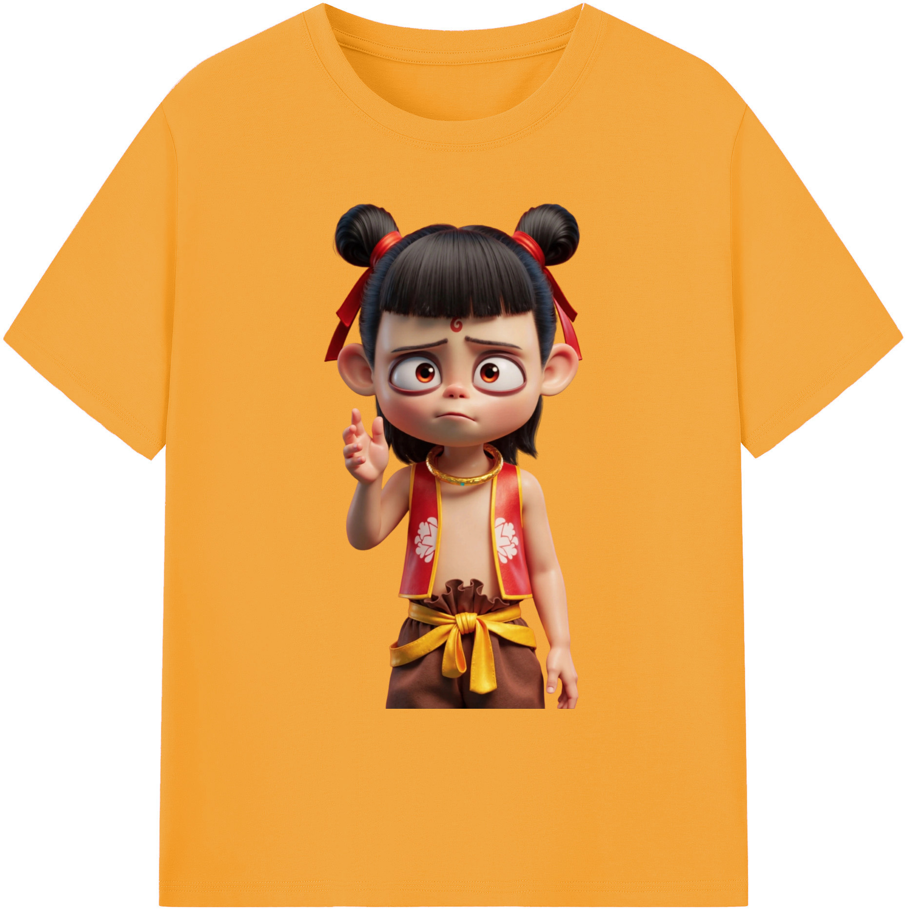 （画像用） Ne Zha 2 ナタ 魔童の大暴れ 綿100％ メンズ半袖Tシャツ｜肌触りやわらか＆通気性