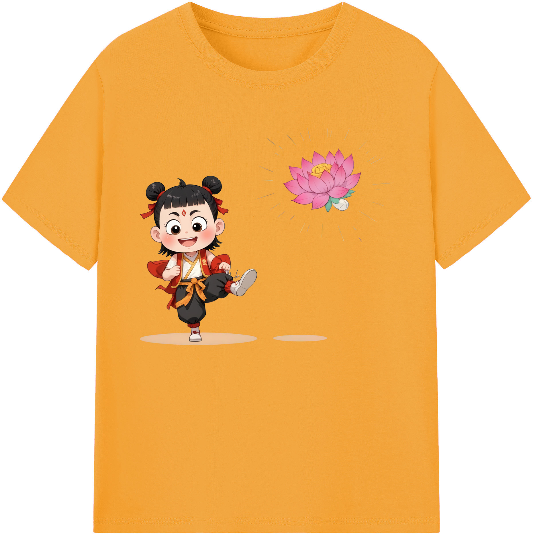 （画像用） Ne Zha 2 ナタ 魔童の大暴れ 綿100％ メンズ半袖Tシャツ｜肌触りやわらか＆通気性