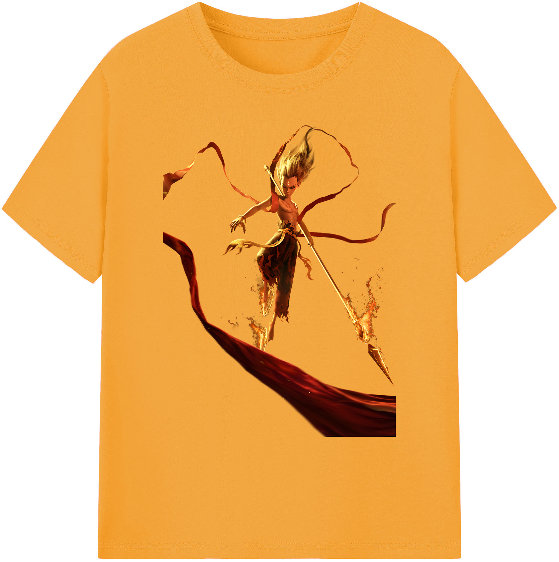 （画像用） Ne Zha 2 ナタ 魔童の大暴れ 綿100％ メンズ半袖Tシャツ｜肌触りやわらか＆通気性