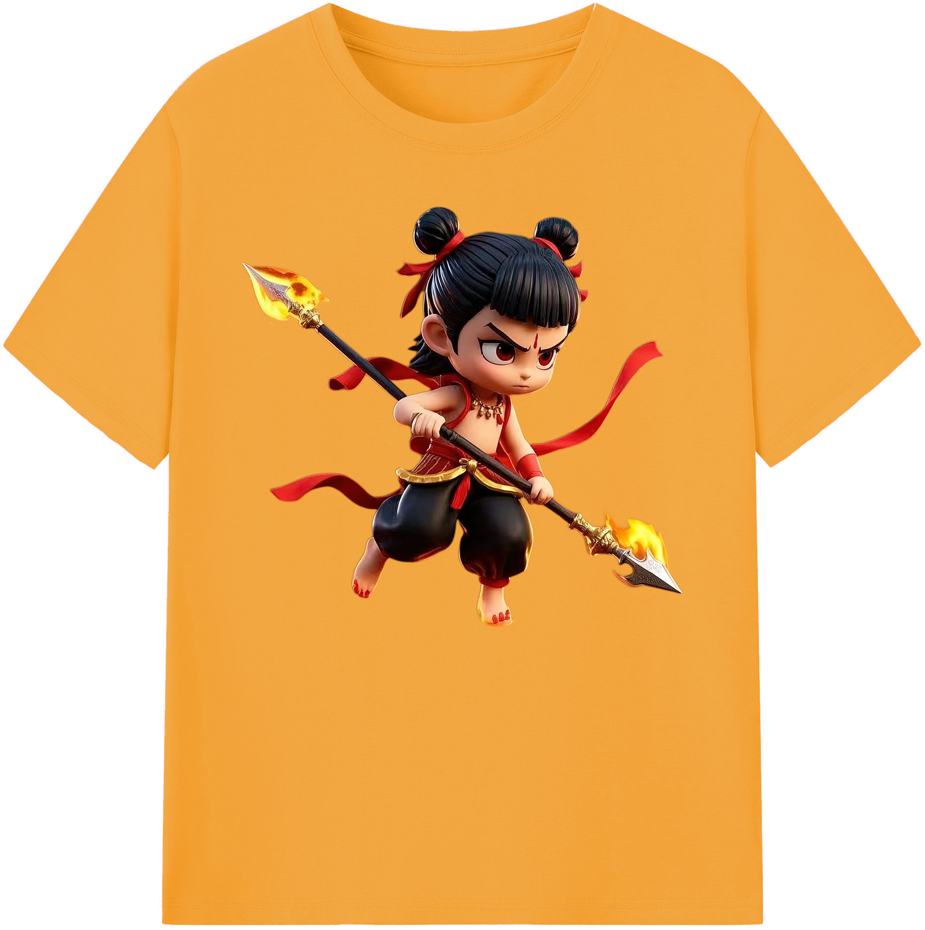 （画像用） Ne Zha 2 ナタ 魔童の大暴れ 綿100％ メンズ半袖Tシャツ｜肌触りやわらか＆通気性