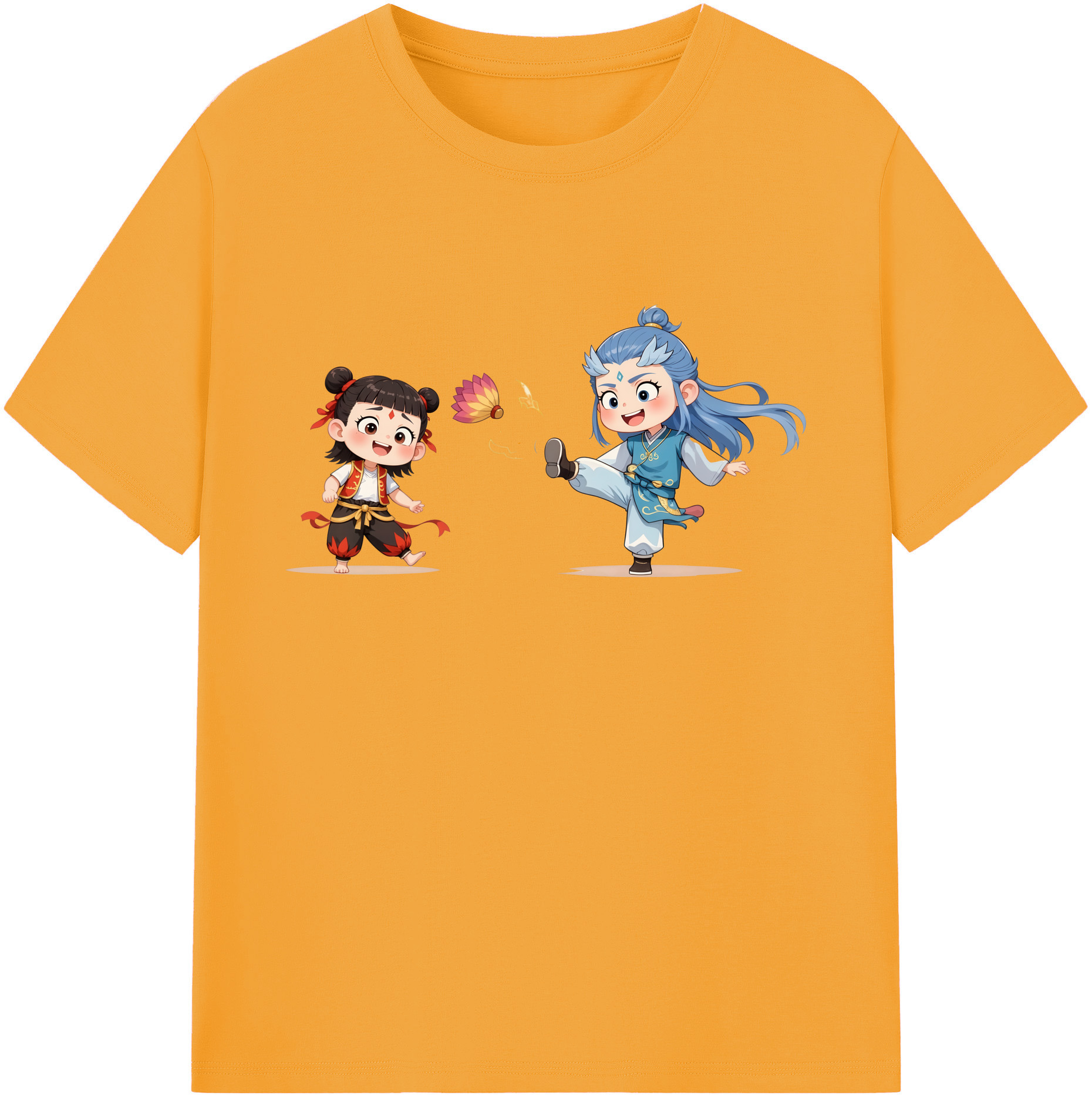 （画像用） Ne Zha 2 ナタ 魔童の大暴れ 綿100％ メンズ半袖Tシャツ｜肌触りやわらか＆通気性