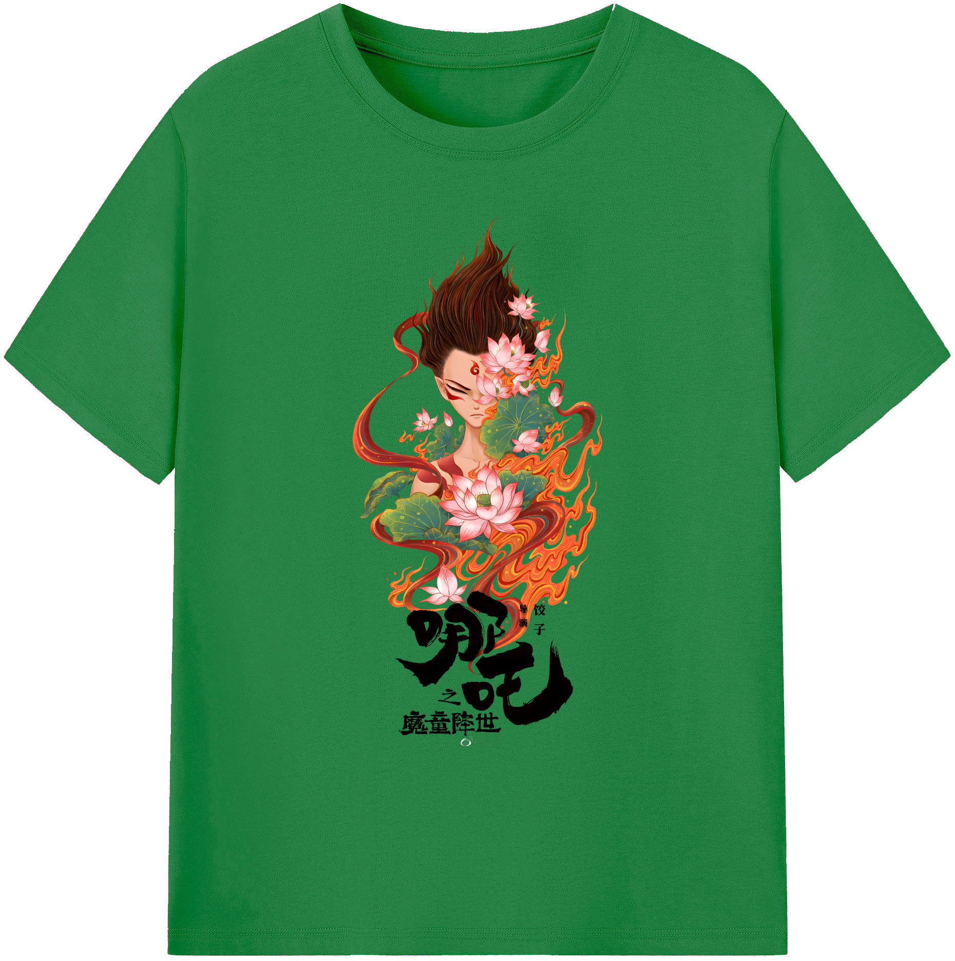 （画像用） Ne Zha 2 ナタ 魔童の大暴れ 綿100％ メンズ半袖Tシャツ｜肌触りやわらか＆通気性
