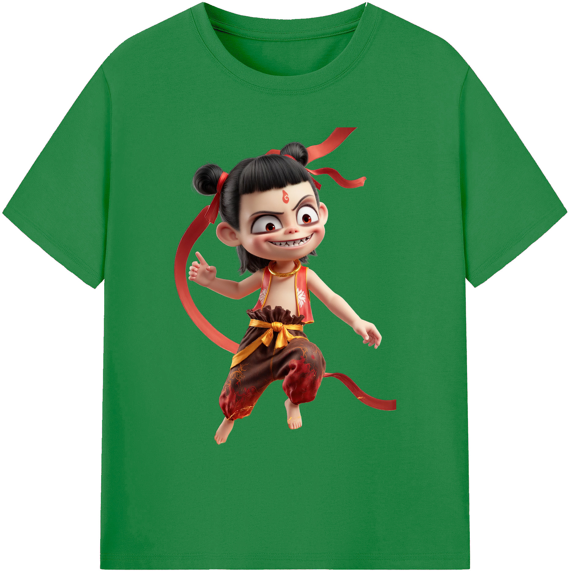 （画像用） Ne Zha 2 ナタ 魔童の大暴れ 綿100％ メンズ半袖Tシャツ｜肌触りやわらか＆通気性