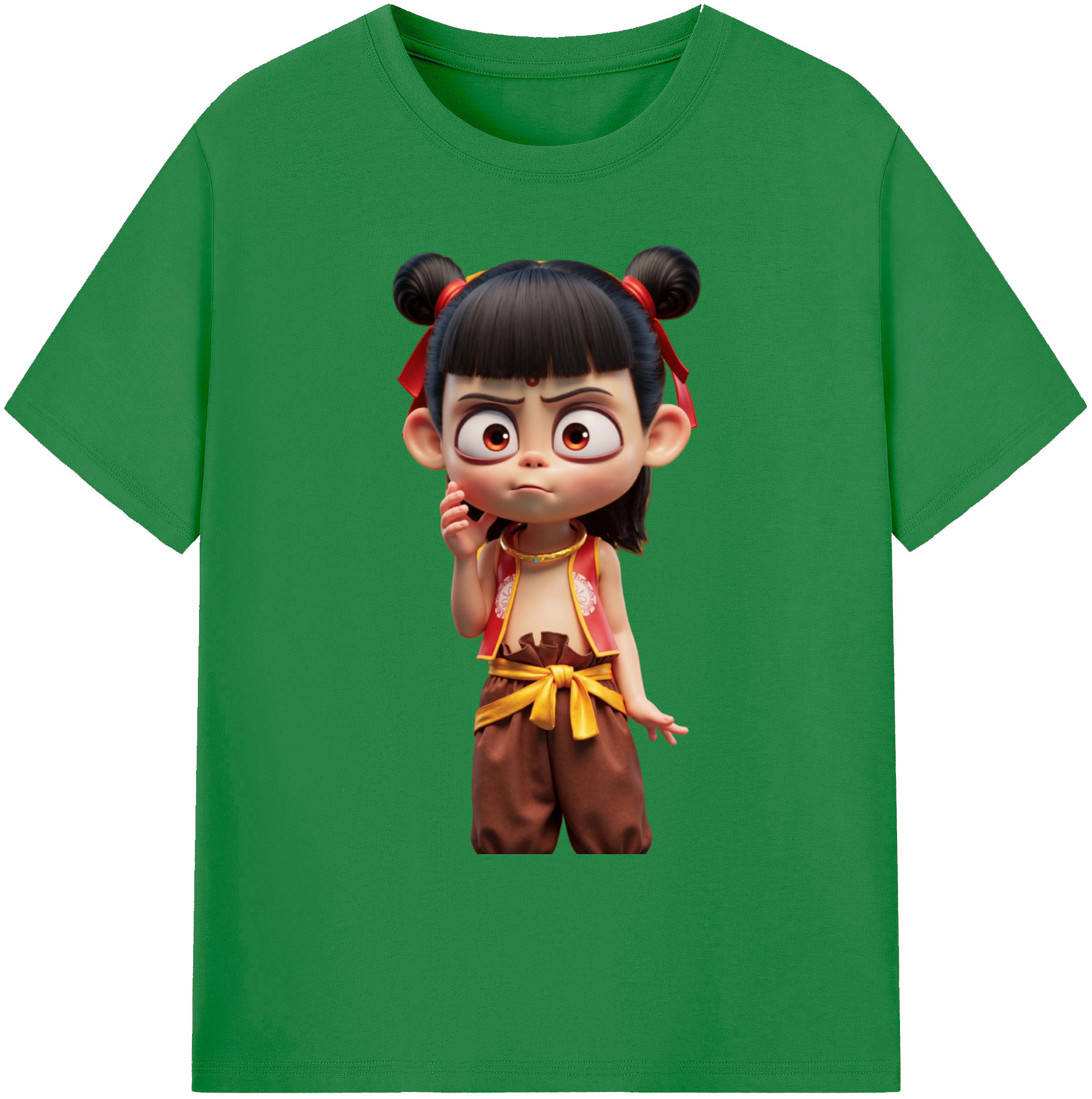 （画像用） Ne Zha 2 ナタ 魔童の大暴れ 綿100％ メンズ半袖Tシャツ｜肌触りやわらか＆通気性