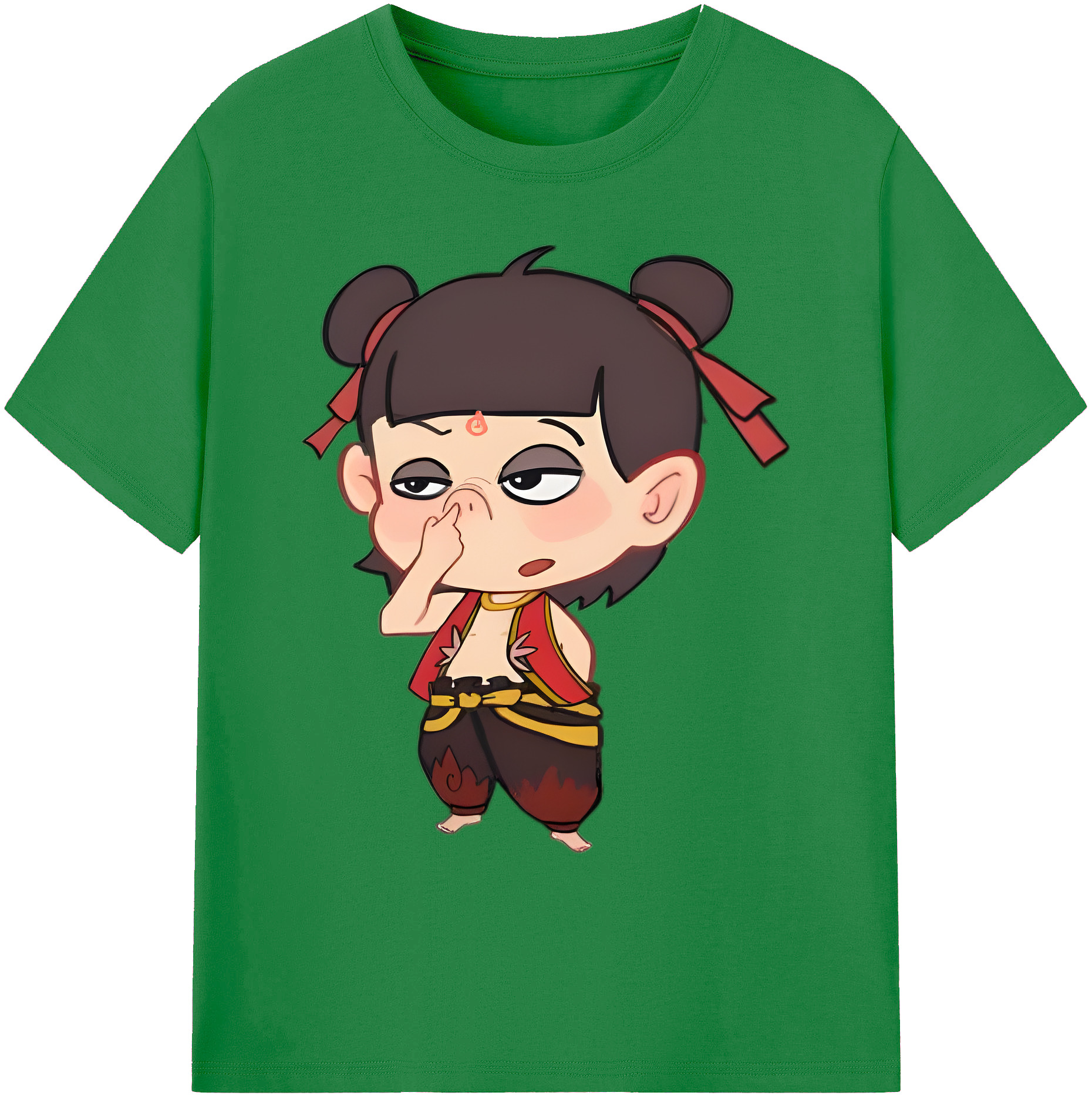 （画像用） Ne Zha 2 ナタ 魔童の大暴れ 綿100％ メンズ半袖Tシャツ｜肌触りやわらか＆通気性
