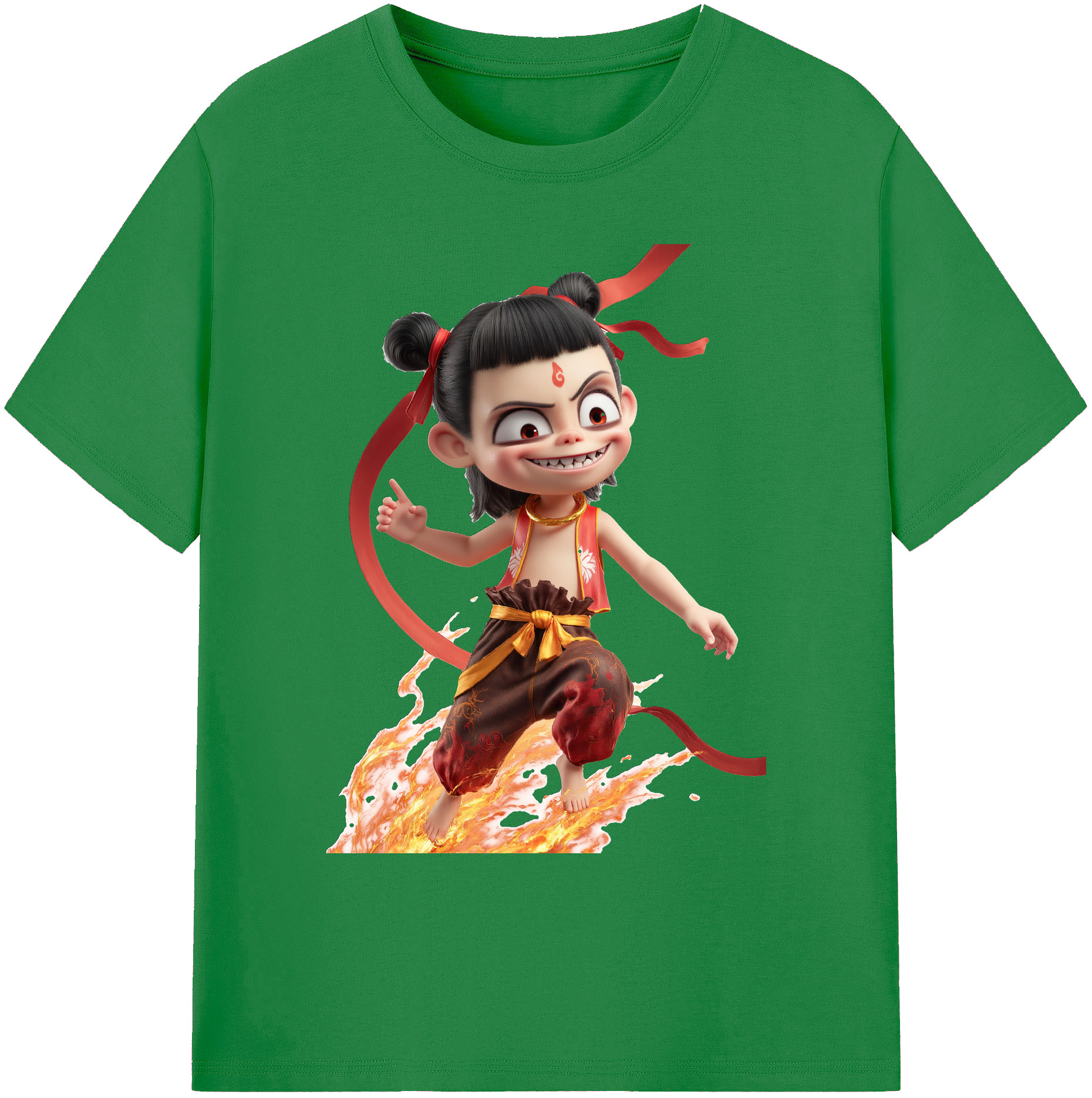 （画像用） Ne Zha 2 ナタ 魔童の大暴れ 綿100％ メンズ半袖Tシャツ｜肌触りやわらか＆通気性