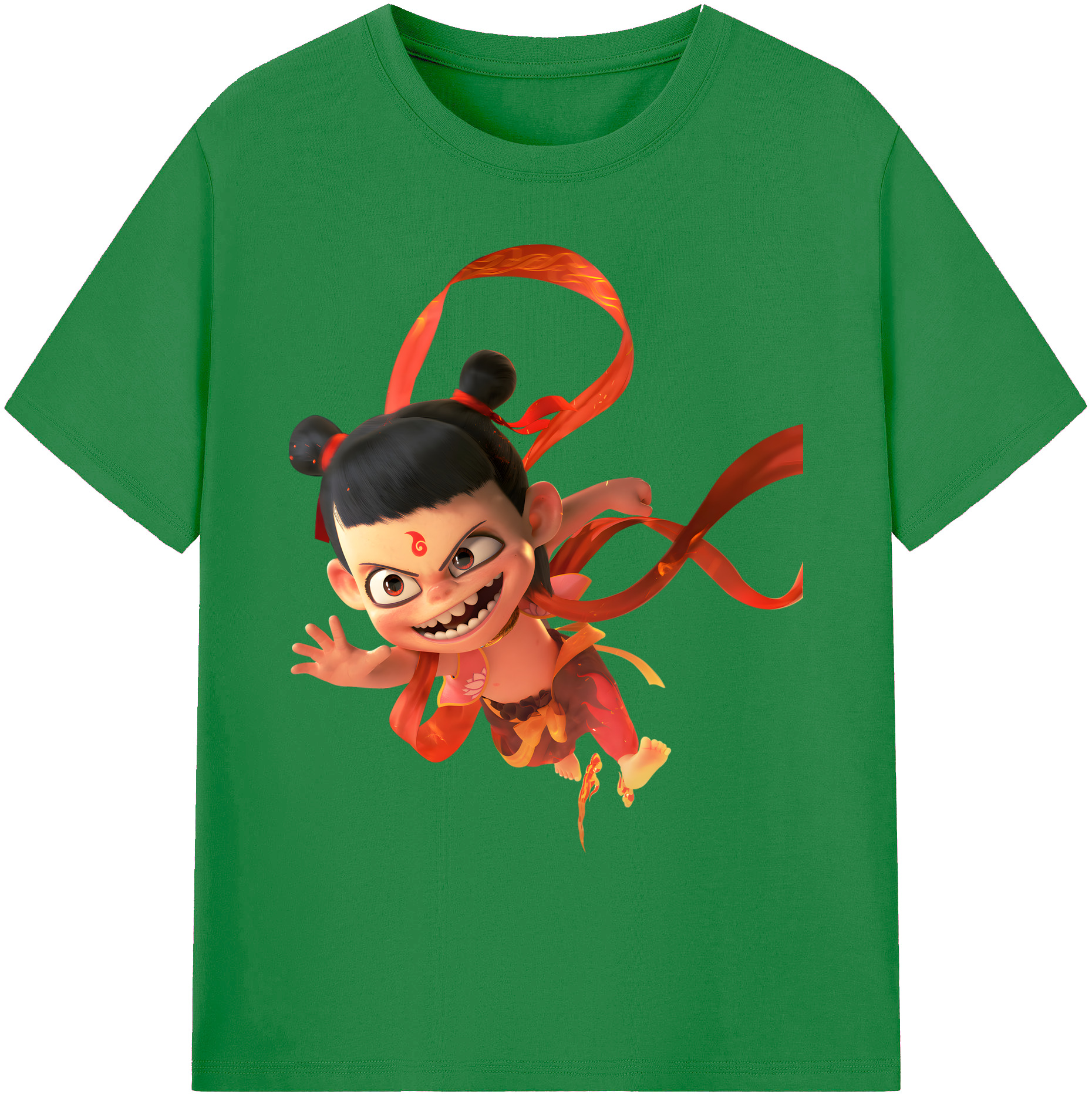 （画像用） Ne Zha 2 ナタ 魔童の大暴れ 綿100％ メンズ半袖Tシャツ｜肌触りやわらか＆通気性