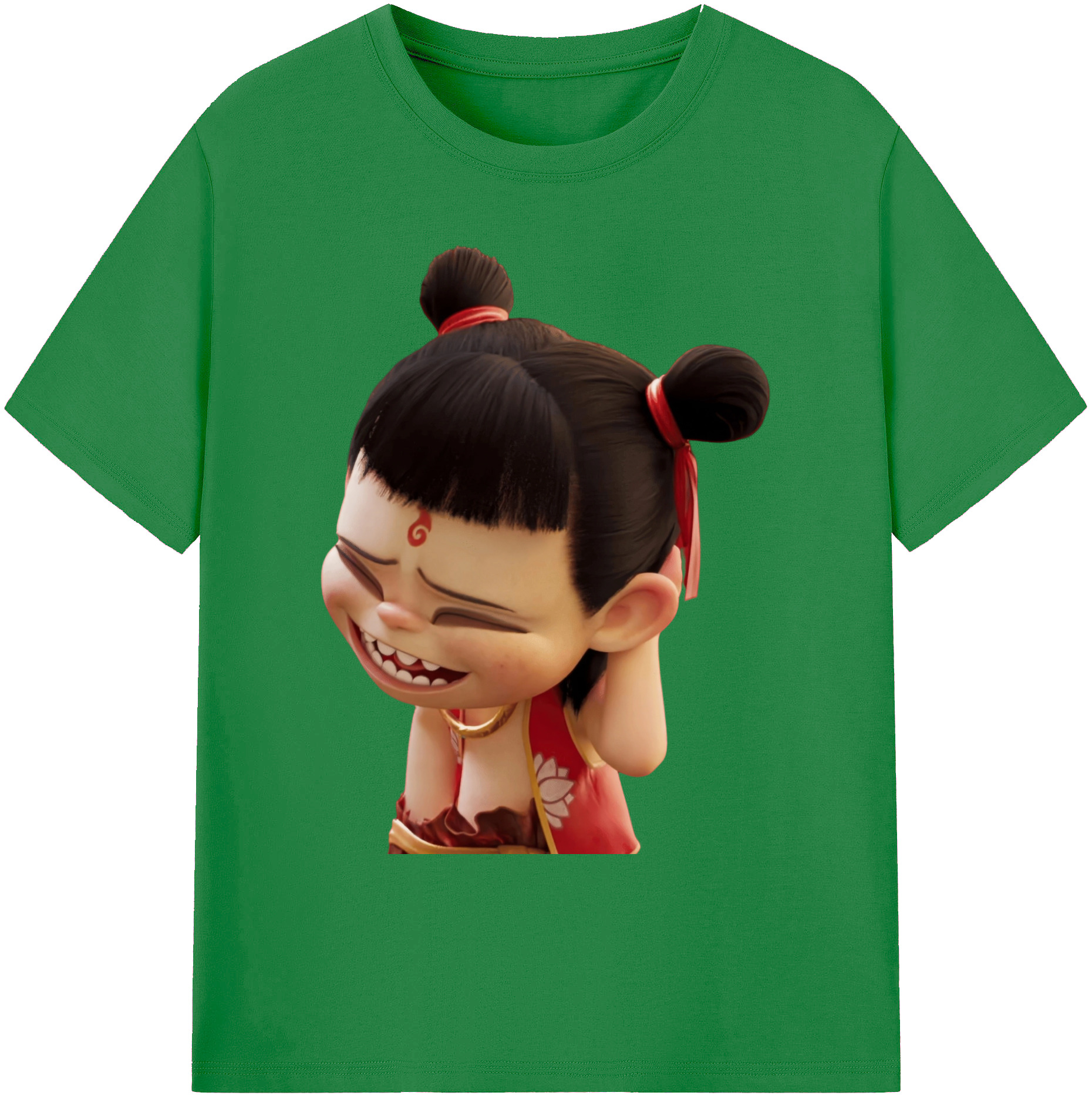 （画像用） Ne Zha 2 ナタ 魔童の大暴れ 綿100％ メンズ半袖Tシャツ｜肌触りやわらか＆通気性
