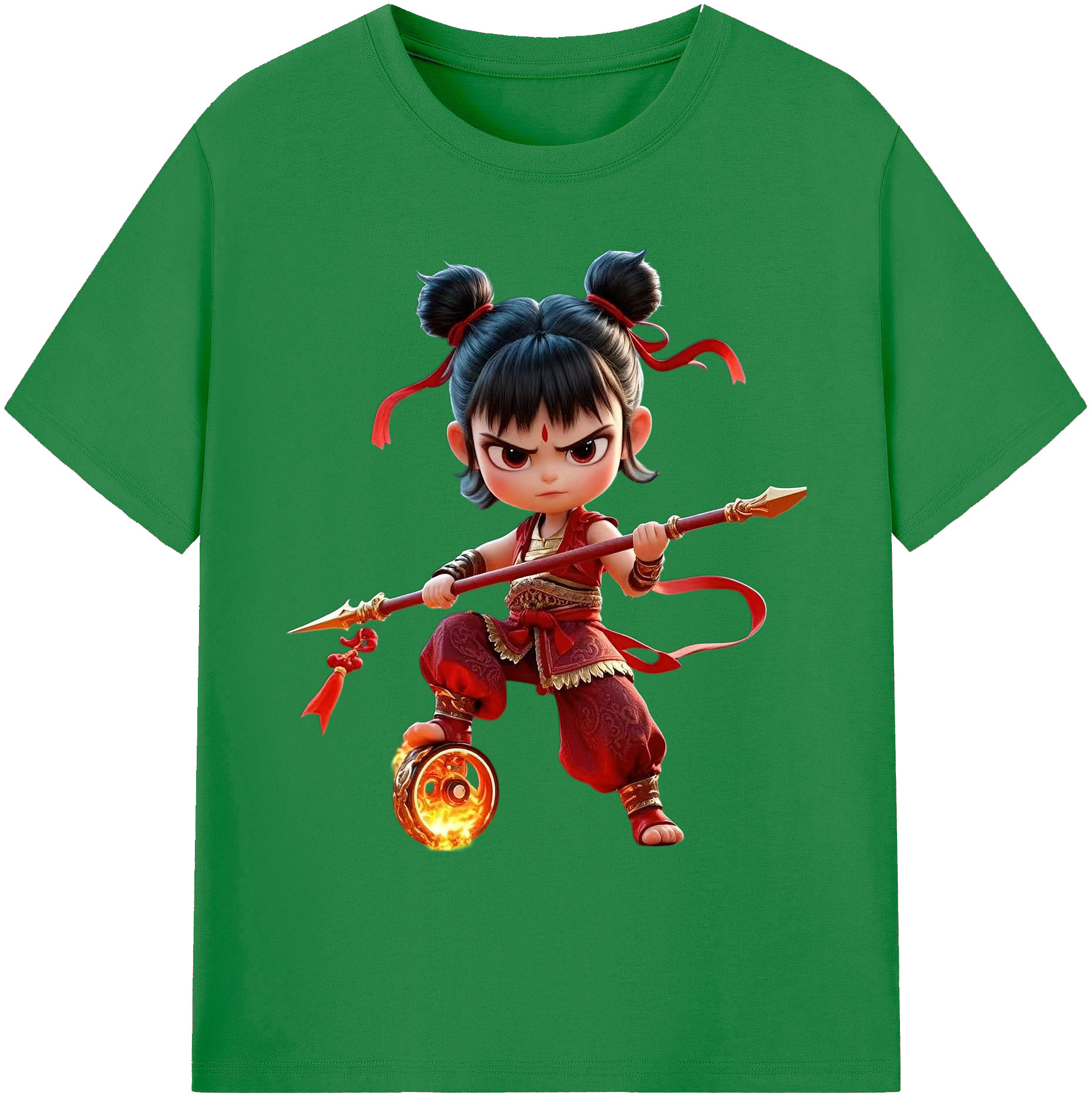 （画像用） Ne Zha 2 ナタ 魔童の大暴れ 綿100％ メンズ半袖Tシャツ｜肌触りやわらか＆通気性