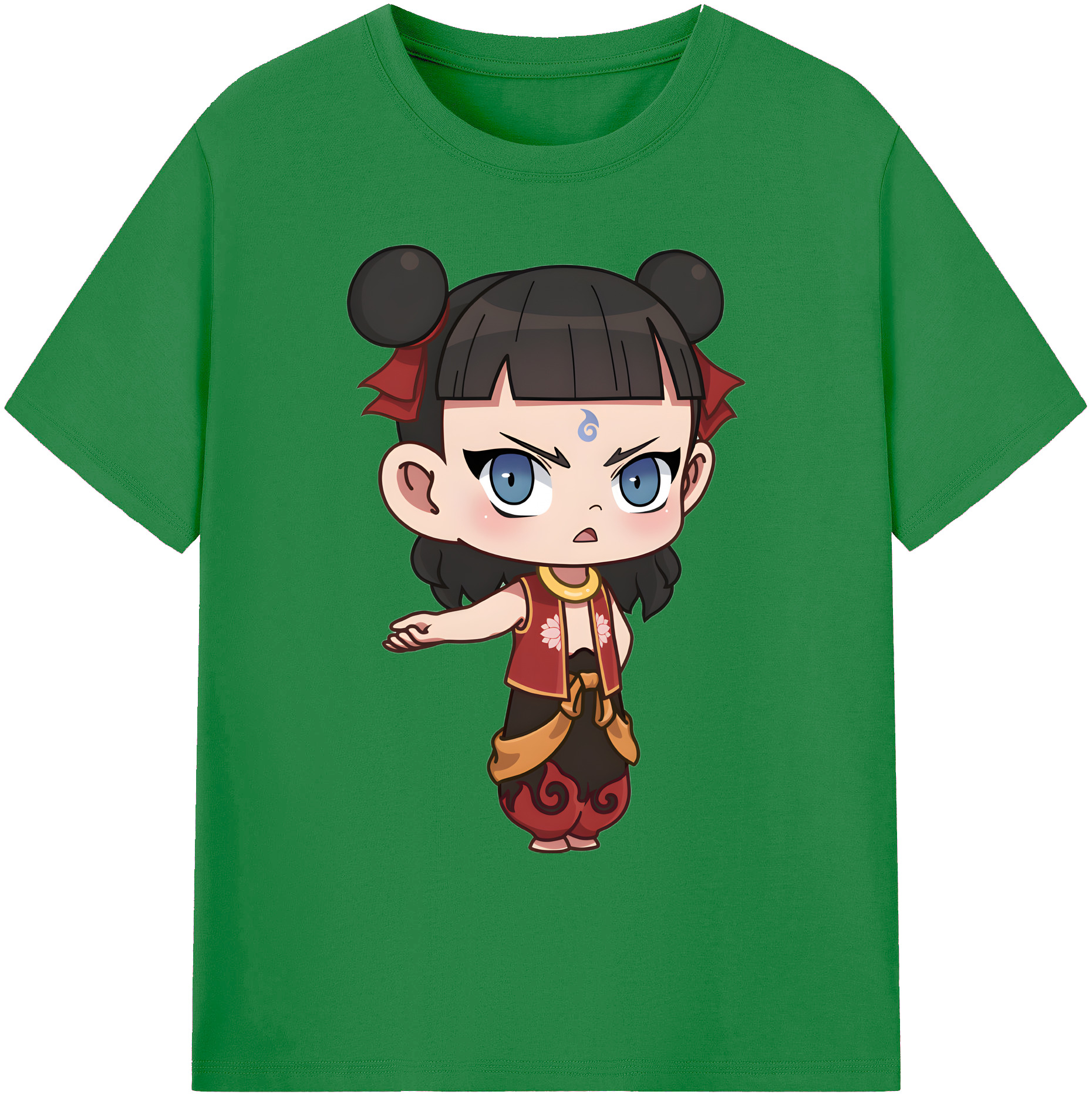 （画像用） Ne Zha 2 ナタ 魔童の大暴れ 綿100％ メンズ半袖Tシャツ｜肌触りやわらか＆通気性