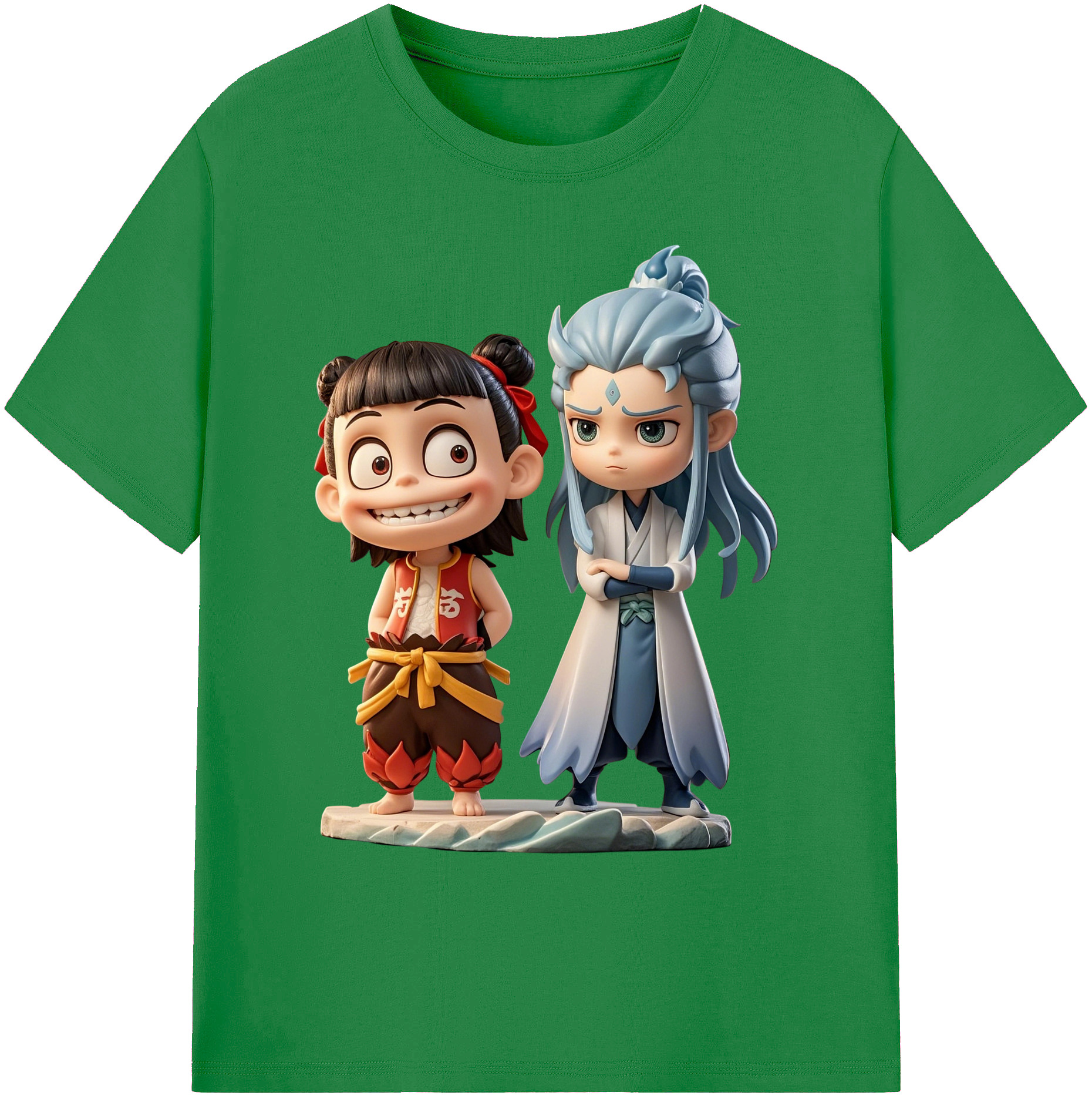 （画像用） Ne Zha 2 ナタ 魔童の大暴れ 綿100％ メンズ半袖Tシャツ｜肌触りやわらか＆通気性