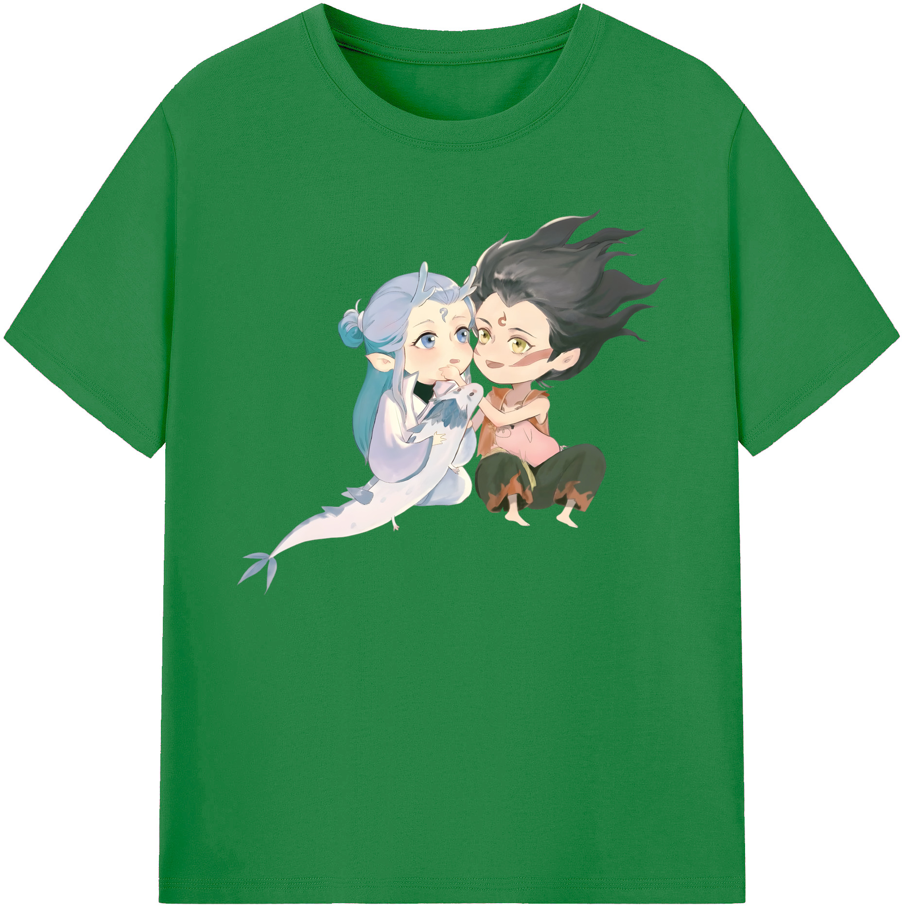 （画像用） Ne Zha 2 ナタ 魔童の大暴れ 綿100％ メンズ半袖Tシャツ｜肌触りやわらか＆通気性