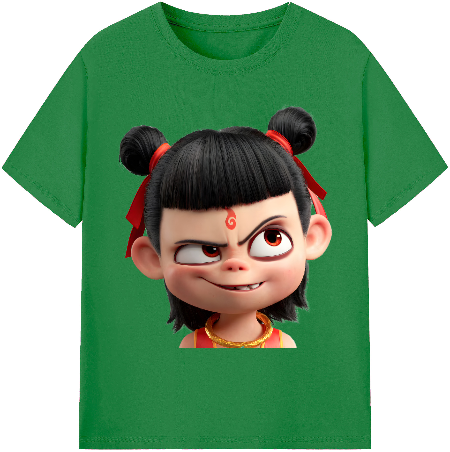 （画像用） Ne Zha 2 ナタ 魔童の大暴れ 綿100％ メンズ半袖Tシャツ｜肌触りやわらか＆通気性
