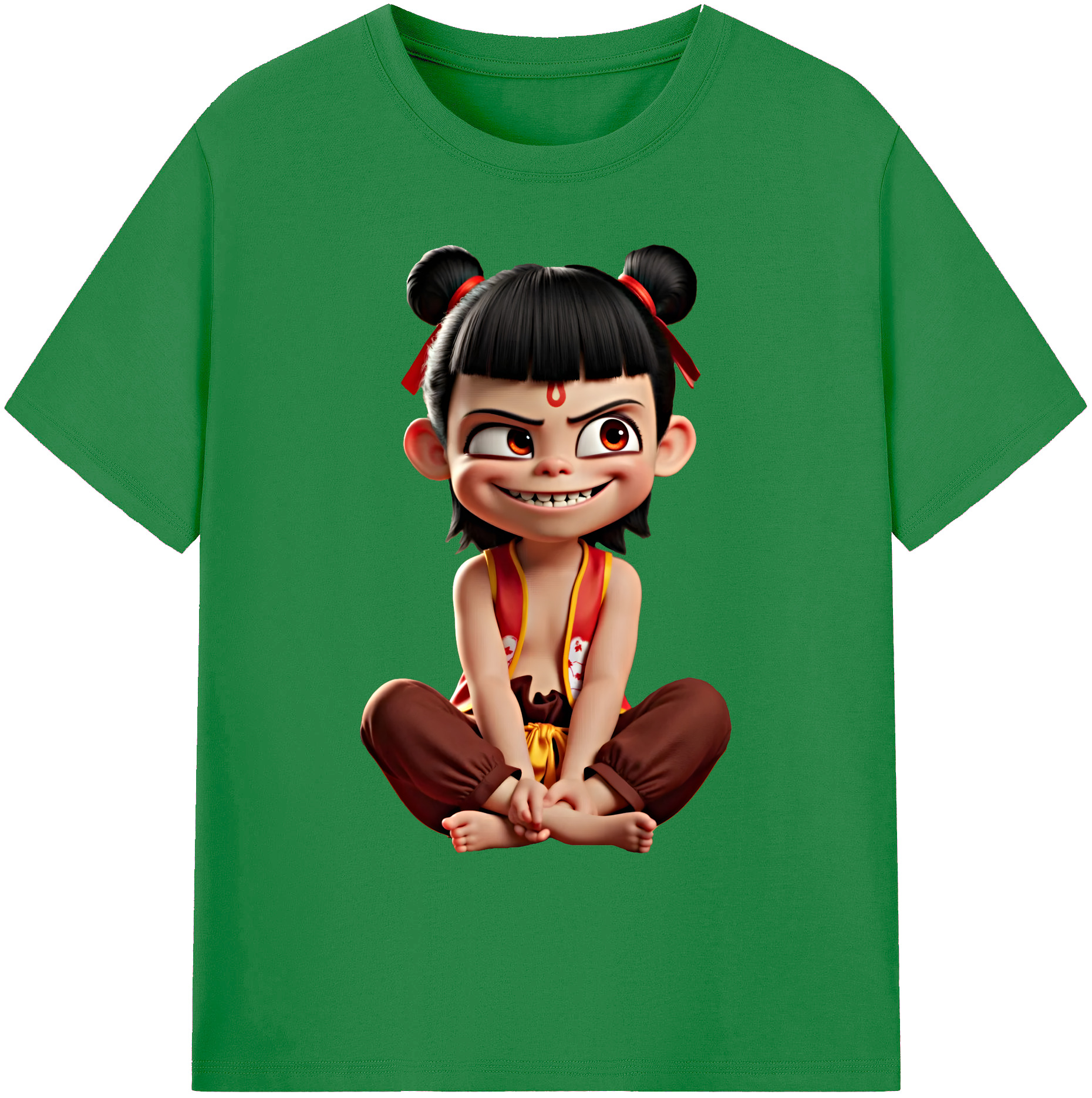 （画像用） Ne Zha 2 ナタ 魔童の大暴れ 綿100％ メンズ半袖Tシャツ｜肌触りやわらか＆通気性