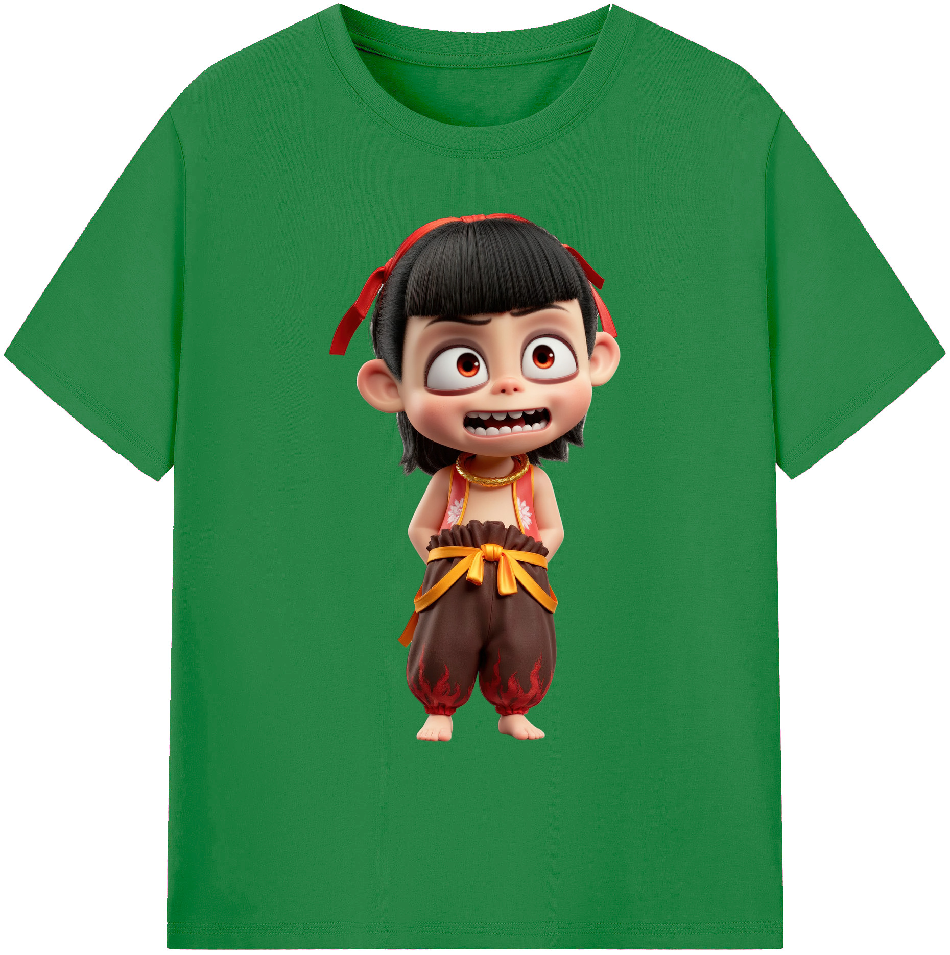 （画像用） Ne Zha 2 ナタ 魔童の大暴れ 綿100％ メンズ半袖Tシャツ｜肌触りやわらか＆通気性