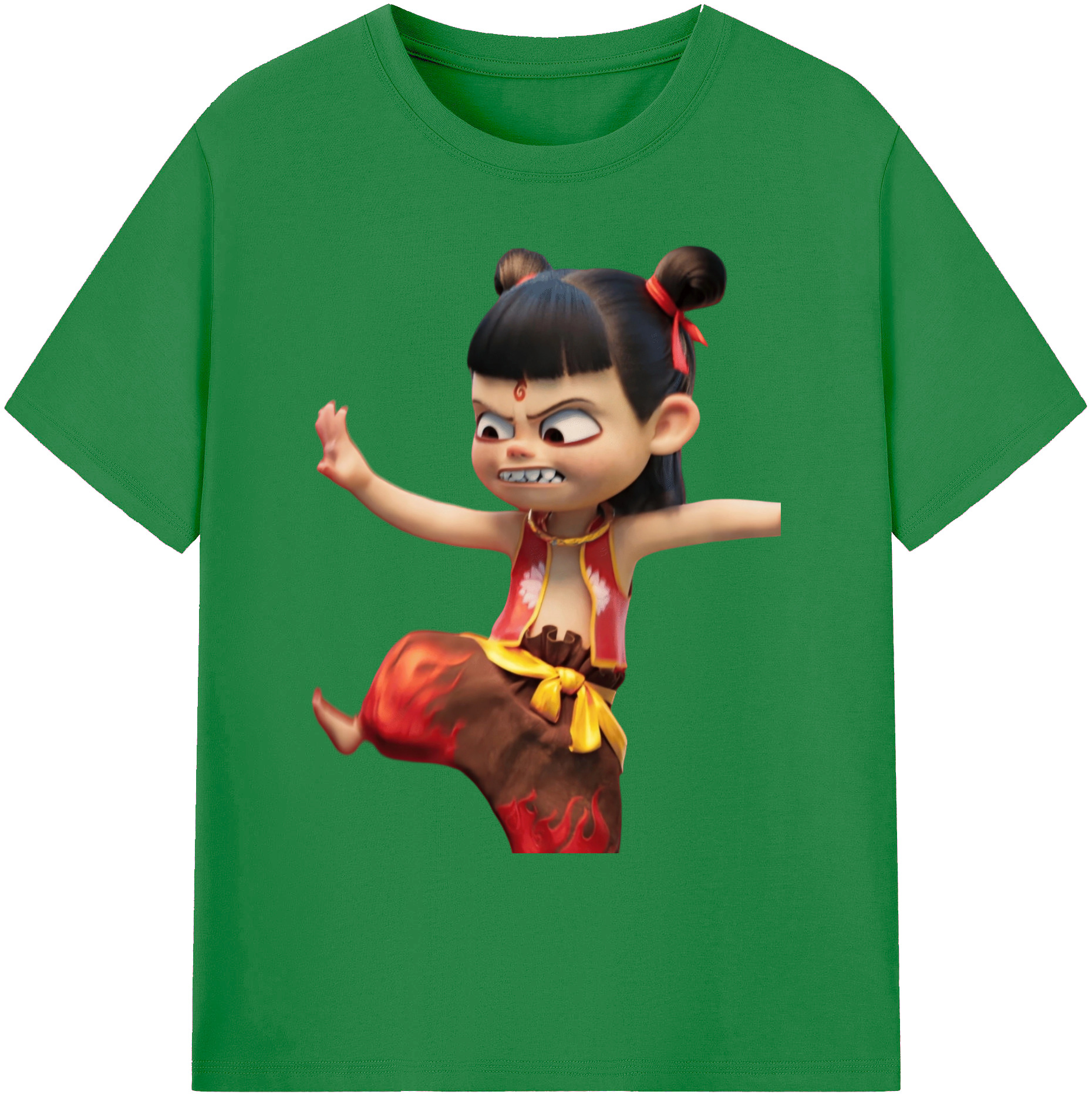 （画像用） Ne Zha 2 ナタ 魔童の大暴れ 綿100％ メンズ半袖Tシャツ｜肌触りやわらか＆通気性