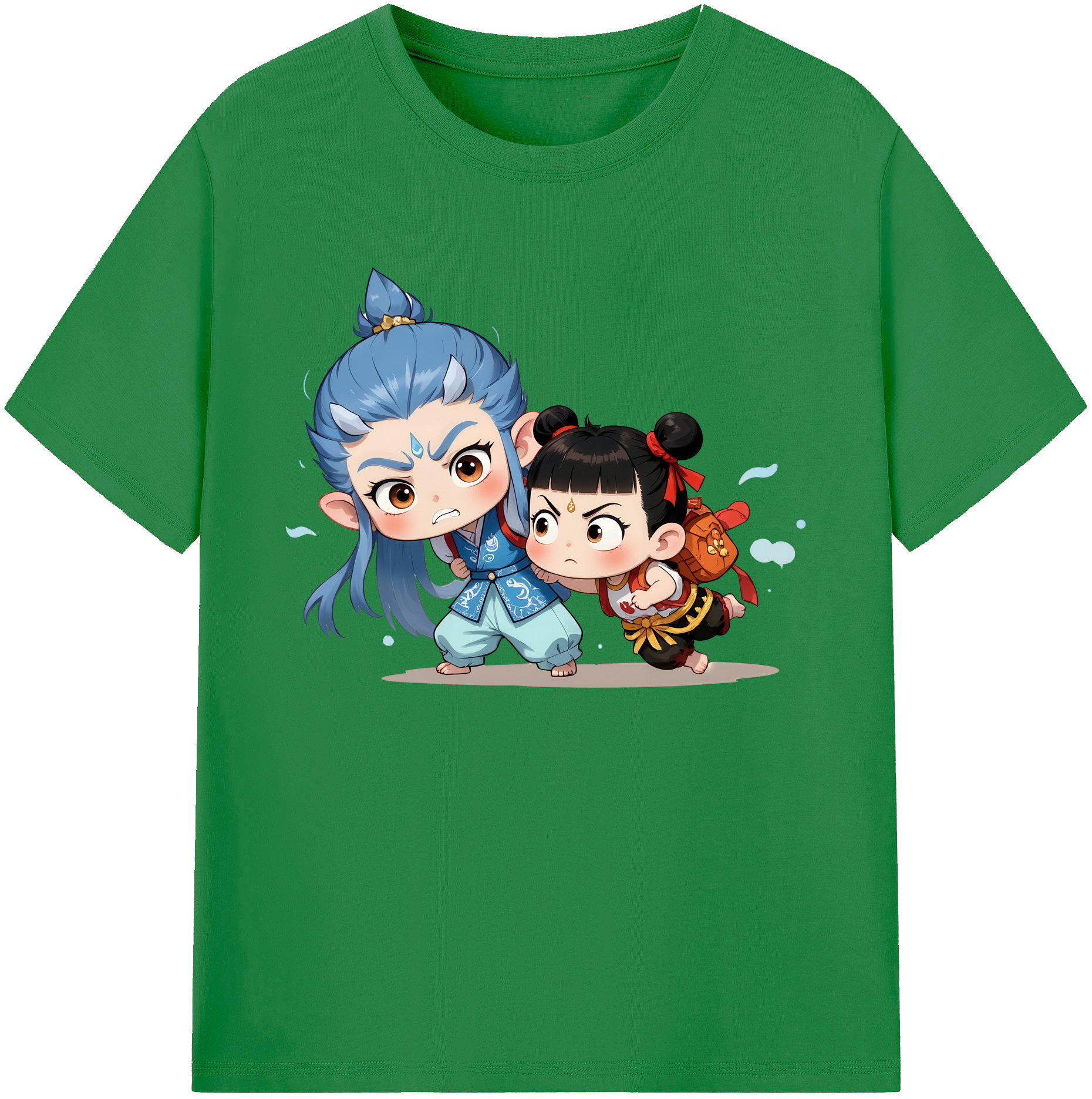 （画像用） Ne Zha 2 ナタ 魔童の大暴れ 綿100％ メンズ半袖Tシャツ｜肌触りやわらか＆通気性