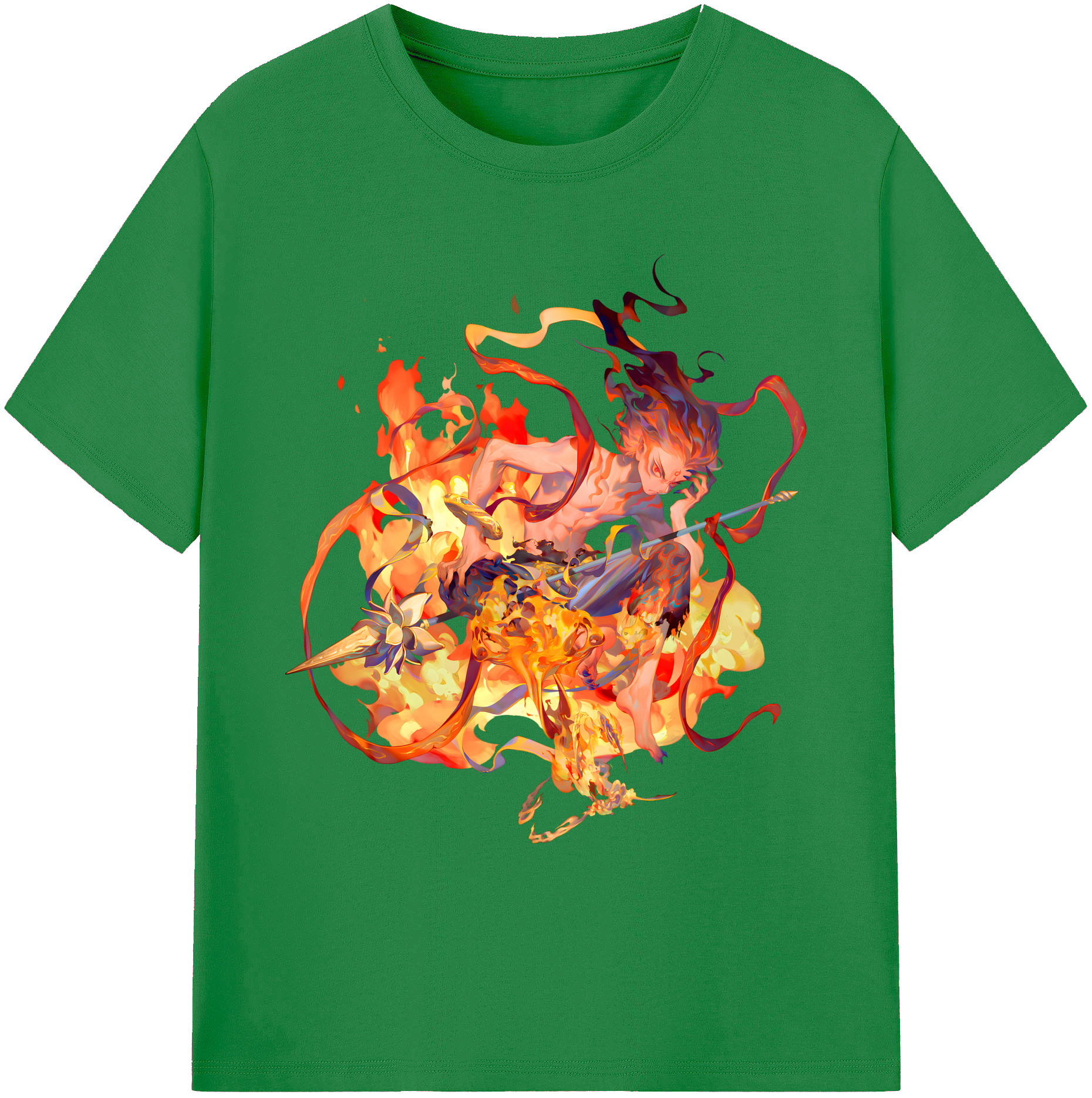 （画像用） Ne Zha 2 ナタ 魔童の大暴れ 綿100％ メンズ半袖Tシャツ｜肌触りやわらか＆通気性