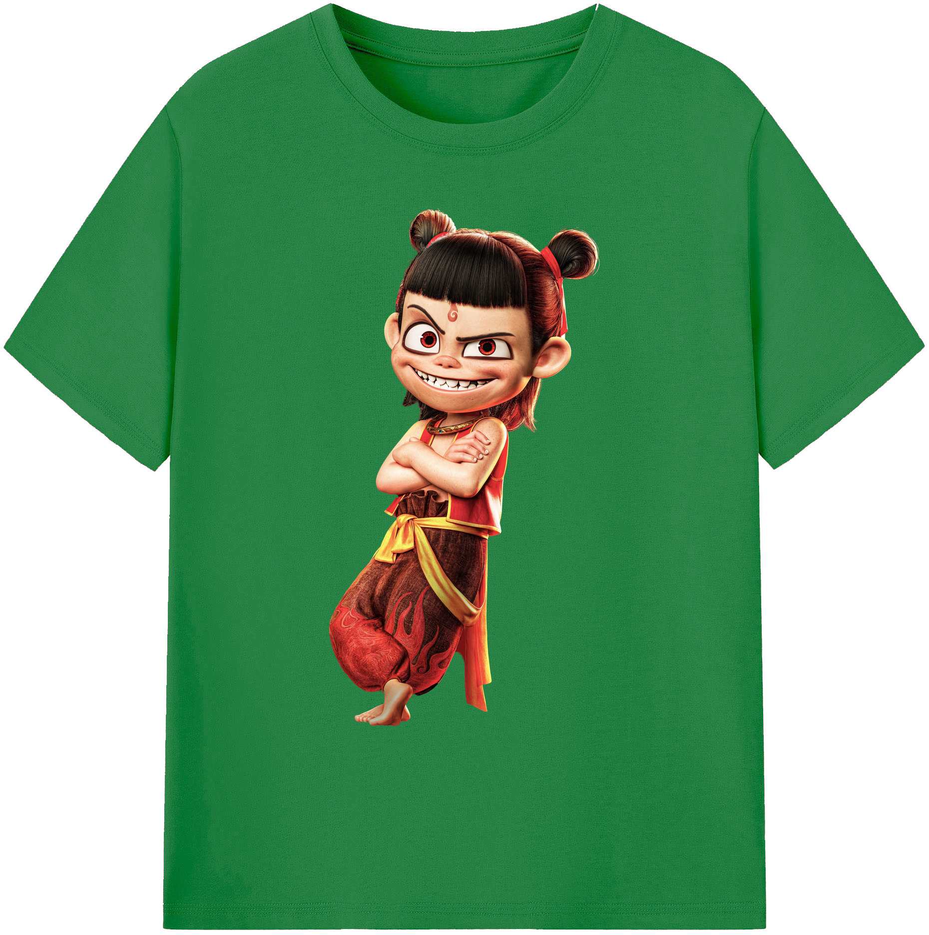 （画像用） Ne Zha 2 ナタ 魔童の大暴れ 綿100％ メンズ半袖Tシャツ｜肌触りやわらか＆通気性