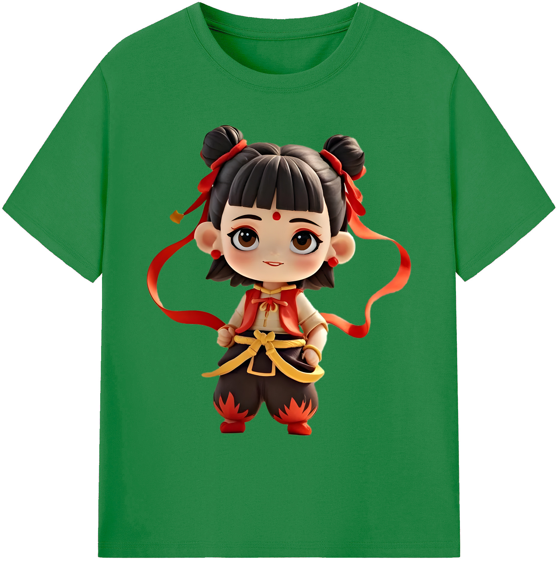 （画像用） Ne Zha 2 ナタ 魔童の大暴れ 綿100％ メンズ半袖Tシャツ｜肌触りやわらか＆通気性