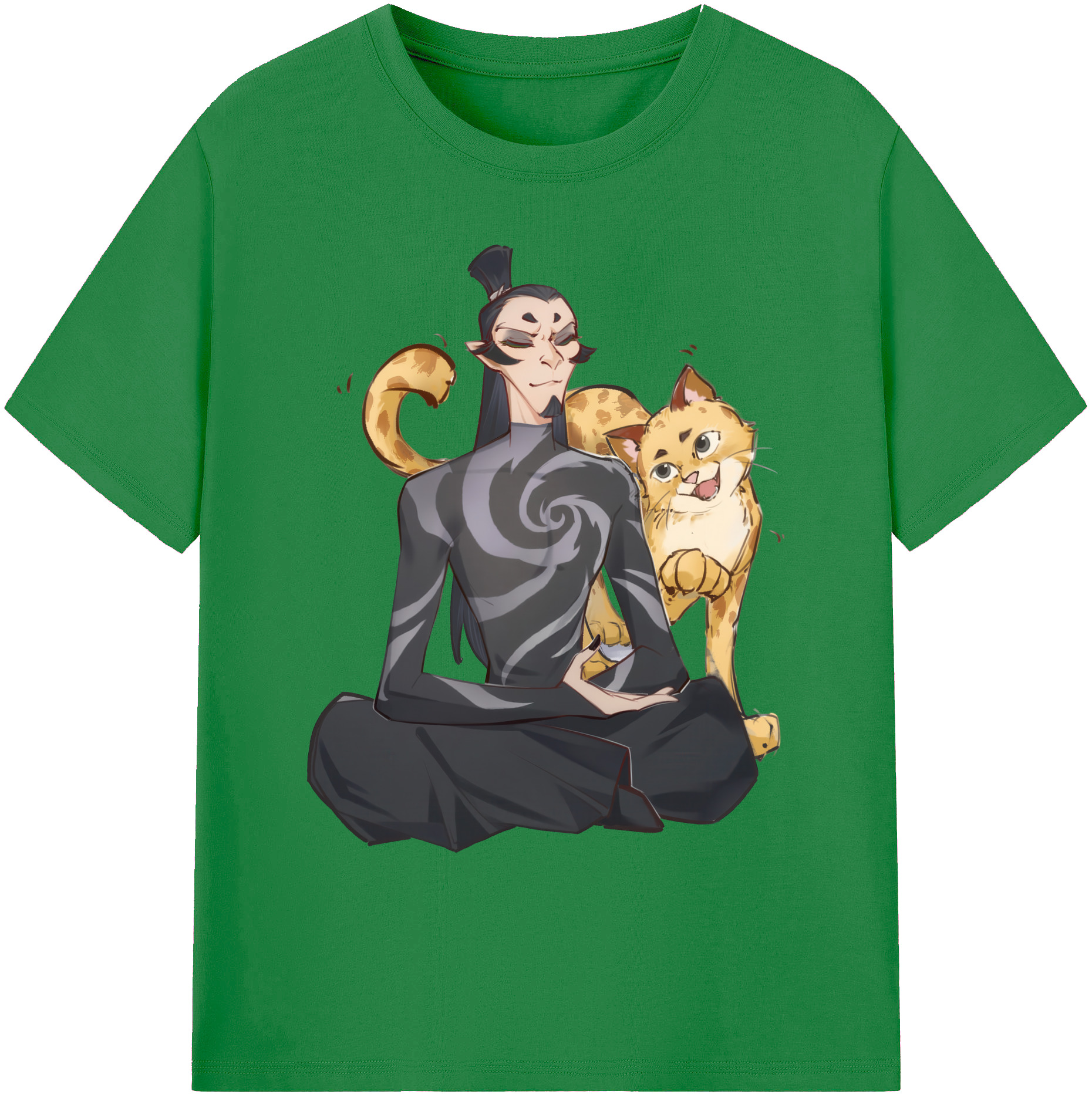 （画像用） Ne Zha 2 ナタ 魔童の大暴れ 綿100％ メンズ半袖Tシャツ｜肌触りやわらか＆通気性