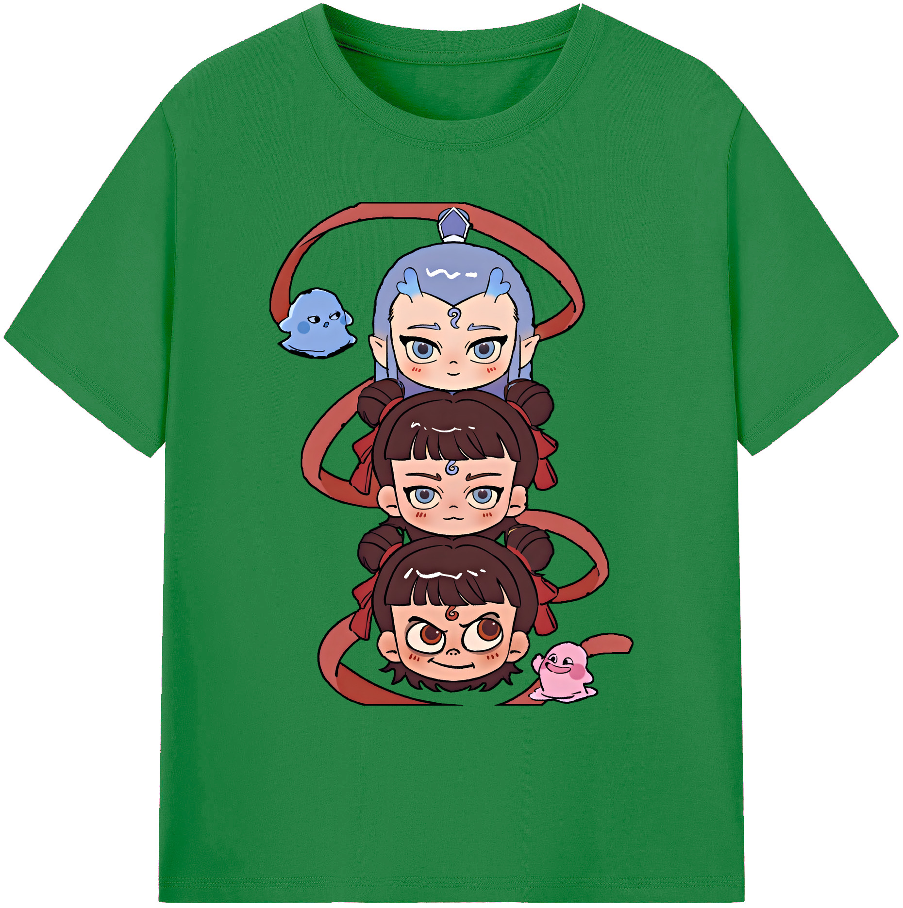 （画像用） Ne Zha 2 ナタ 魔童の大暴れ 綿100％ メンズ半袖Tシャツ｜肌触りやわらか＆通気性