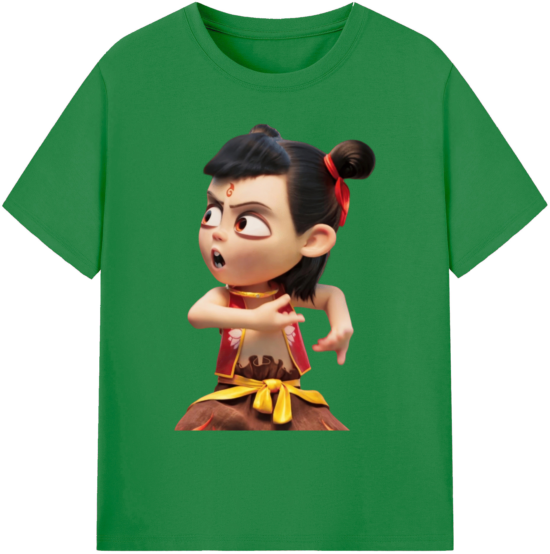 （画像用） Ne Zha 2 ナタ 魔童の大暴れ 綿100％ メンズ半袖Tシャツ｜肌触りやわらか＆通気性