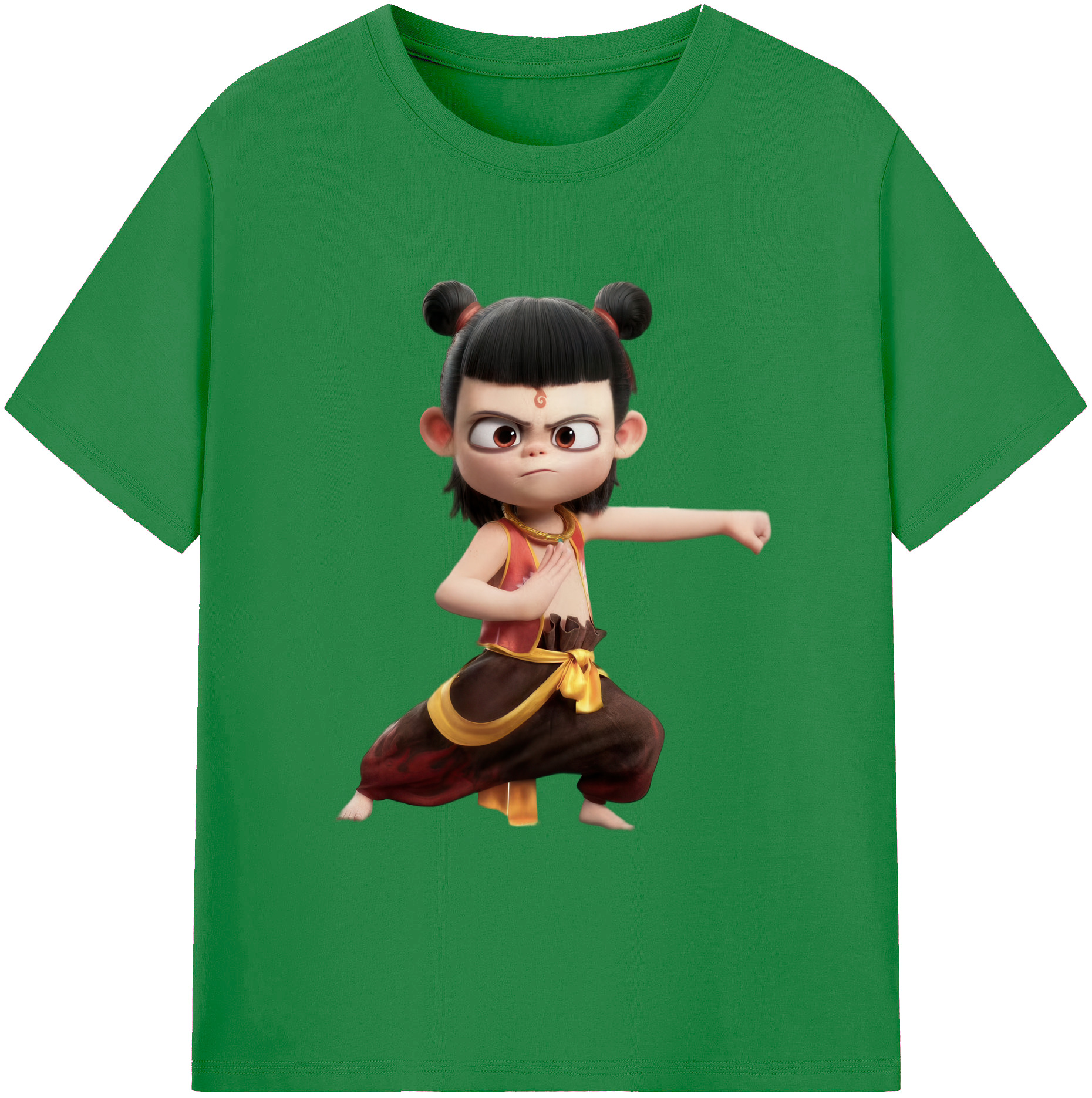（画像用） Ne Zha 2 ナタ 魔童の大暴れ 綿100％ メンズ半袖Tシャツ｜肌触りやわらか＆通気性
