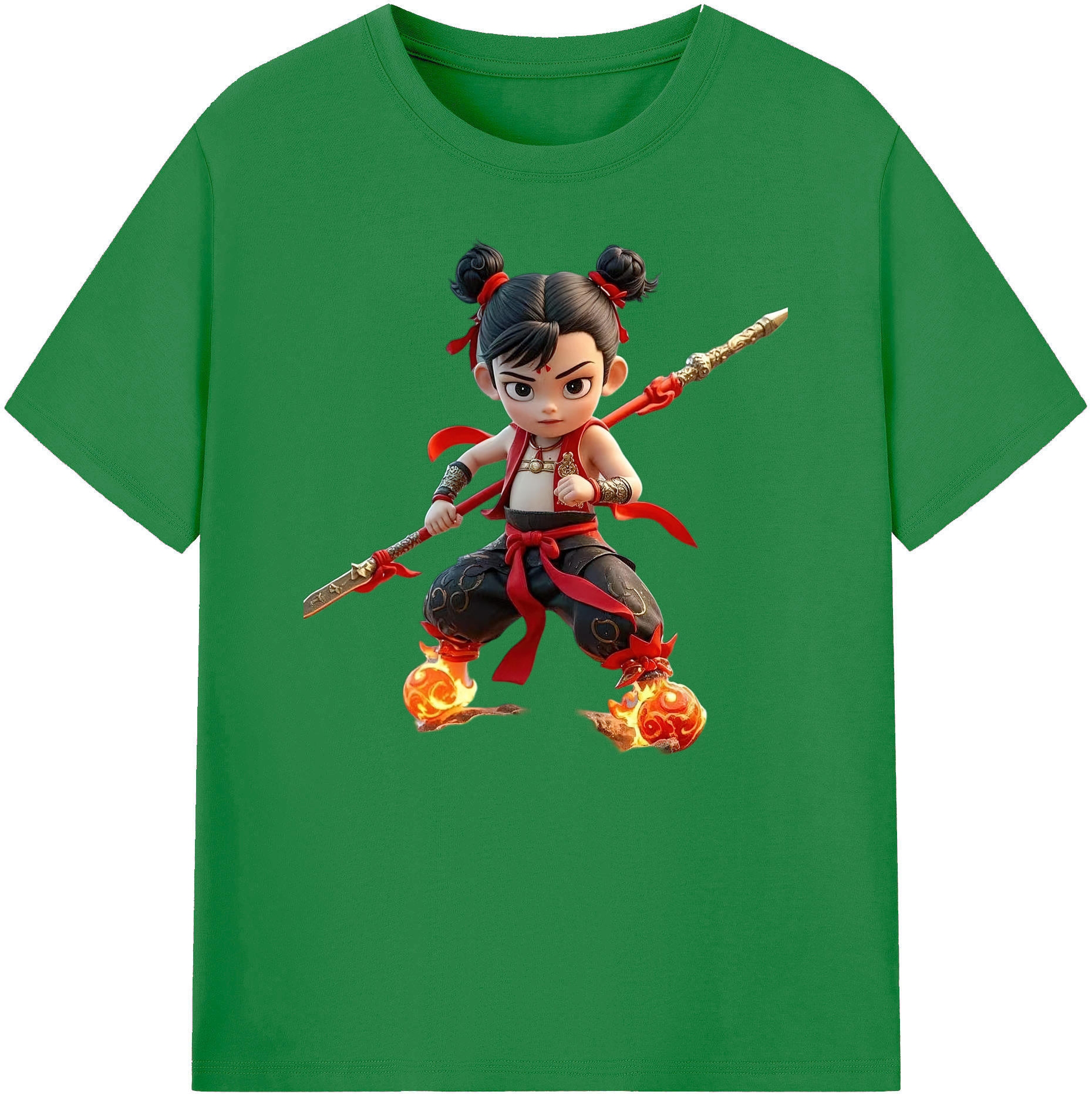（画像用） Ne Zha 2 ナタ 魔童の大暴れ 綿100％ メンズ半袖Tシャツ｜肌触りやわらか＆通気性