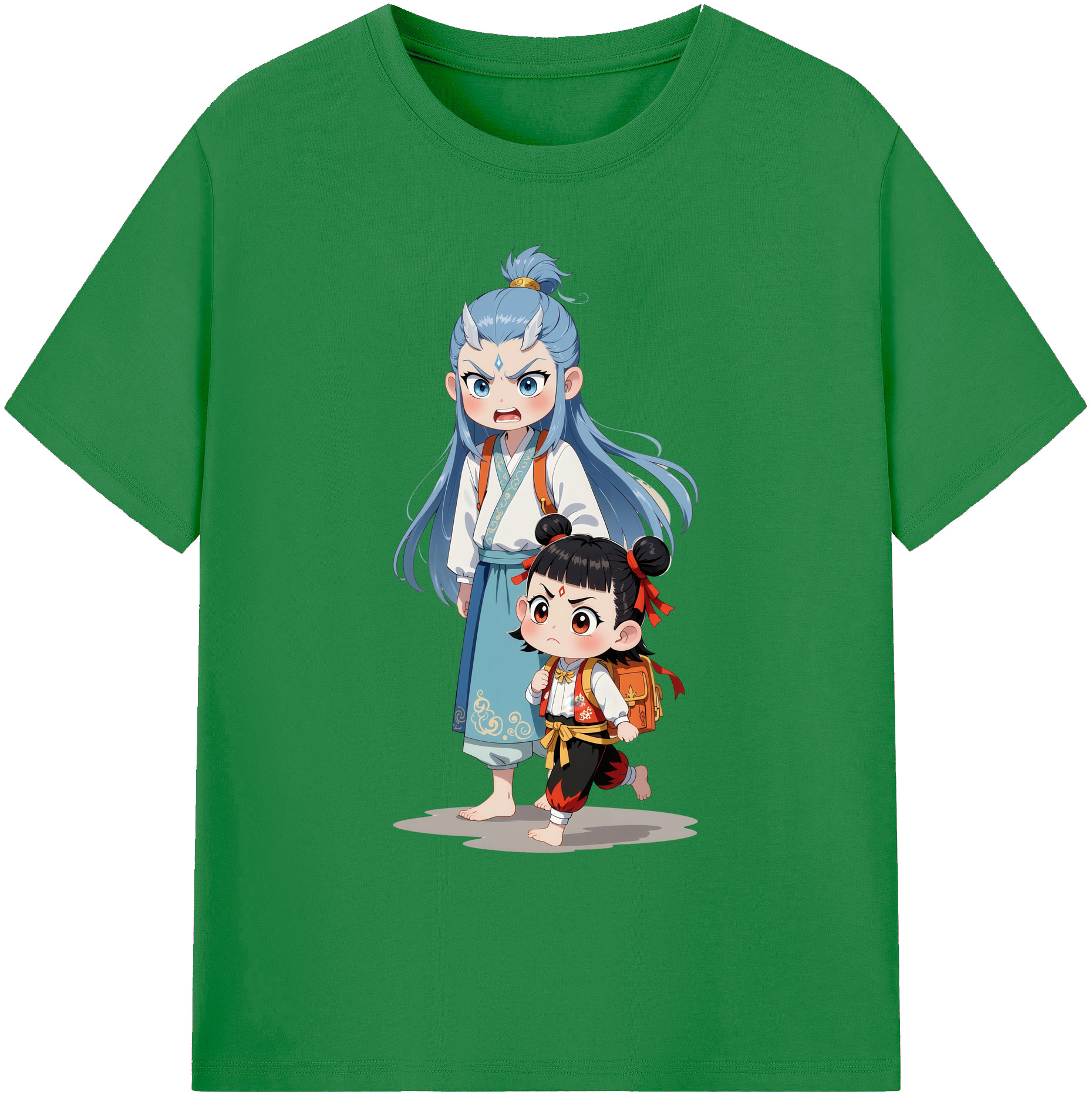 （画像用） Ne Zha 2 ナタ 魔童の大暴れ 綿100％ メンズ半袖Tシャツ｜肌触りやわらか＆通気性