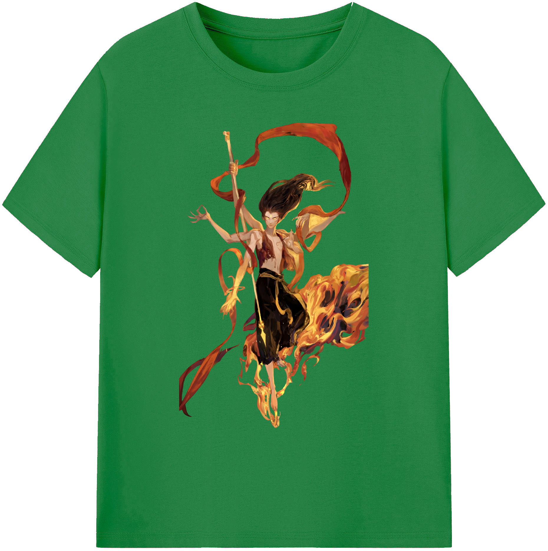 （画像用） Ne Zha 2 ナタ 魔童の大暴れ 綿100％ メンズ半袖Tシャツ｜肌触りやわらか＆通気性