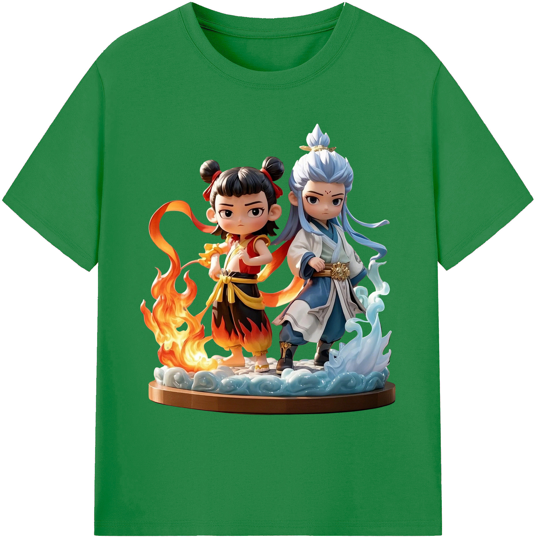 （画像用） Ne Zha 2 ナタ 魔童の大暴れ 綿100％ メンズ半袖Tシャツ｜肌触りやわらか＆通気性