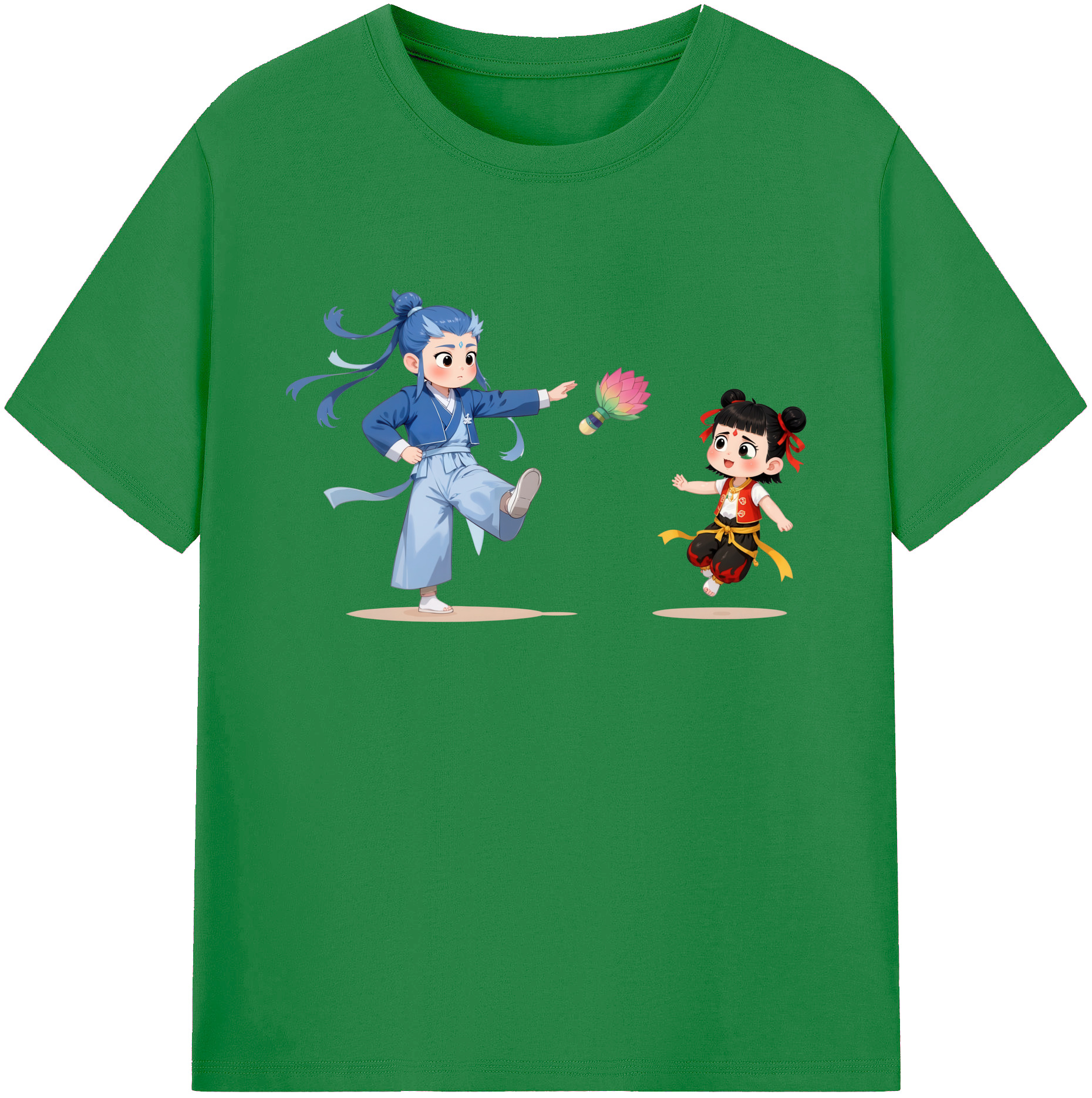 （画像用） Ne Zha 2 ナタ 魔童の大暴れ 綿100％ メンズ半袖Tシャツ｜肌触りやわらか＆通気性