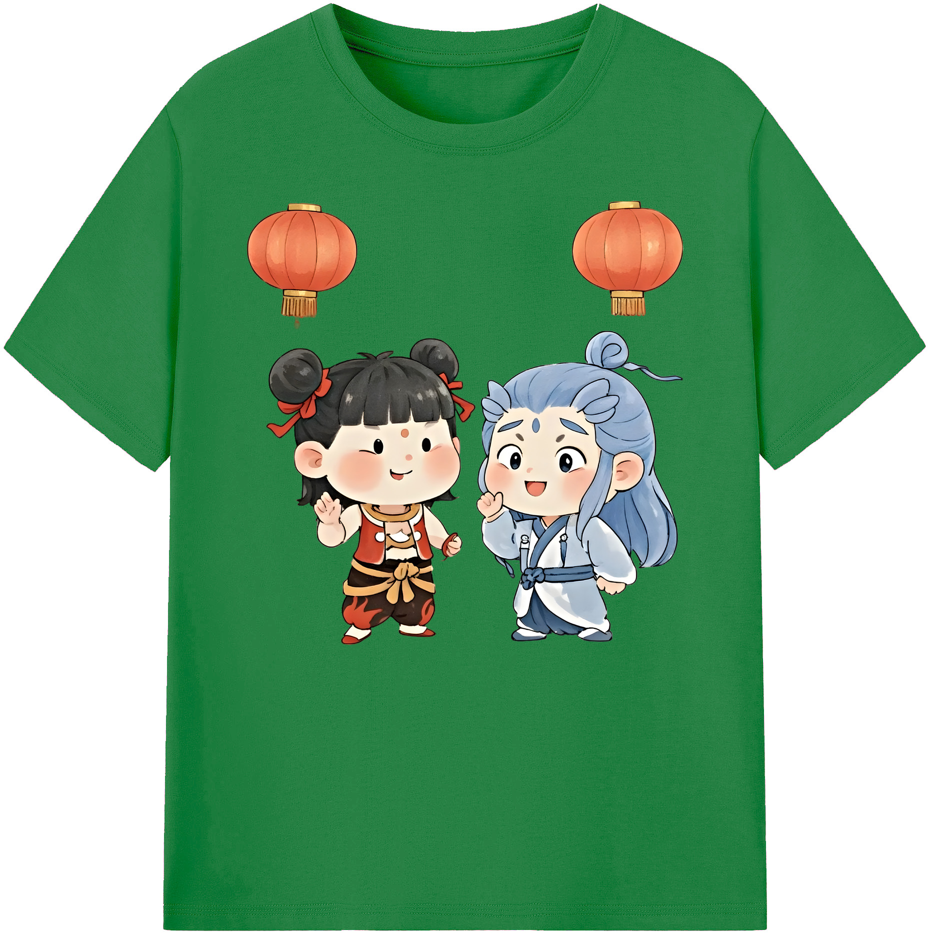 （画像用） Ne Zha 2 ナタ 魔童の大暴れ 綿100％ メンズ半袖Tシャツ｜肌触りやわらか＆通気性
