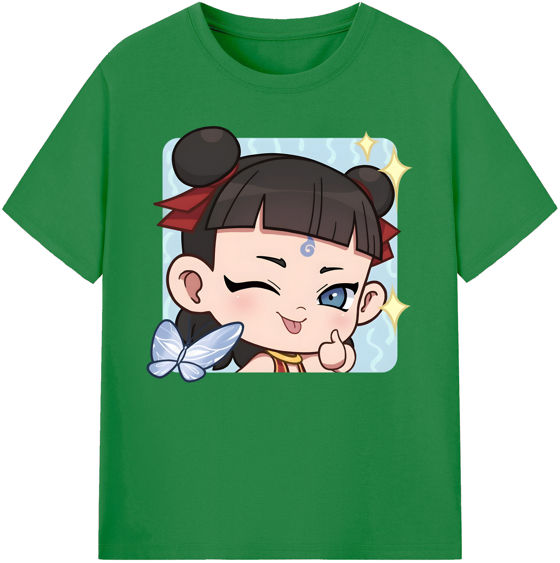 （画像用） Ne Zha 2 ナタ 魔童の大暴れ 綿100％ メンズ半袖Tシャツ｜肌触りやわらか＆通気性