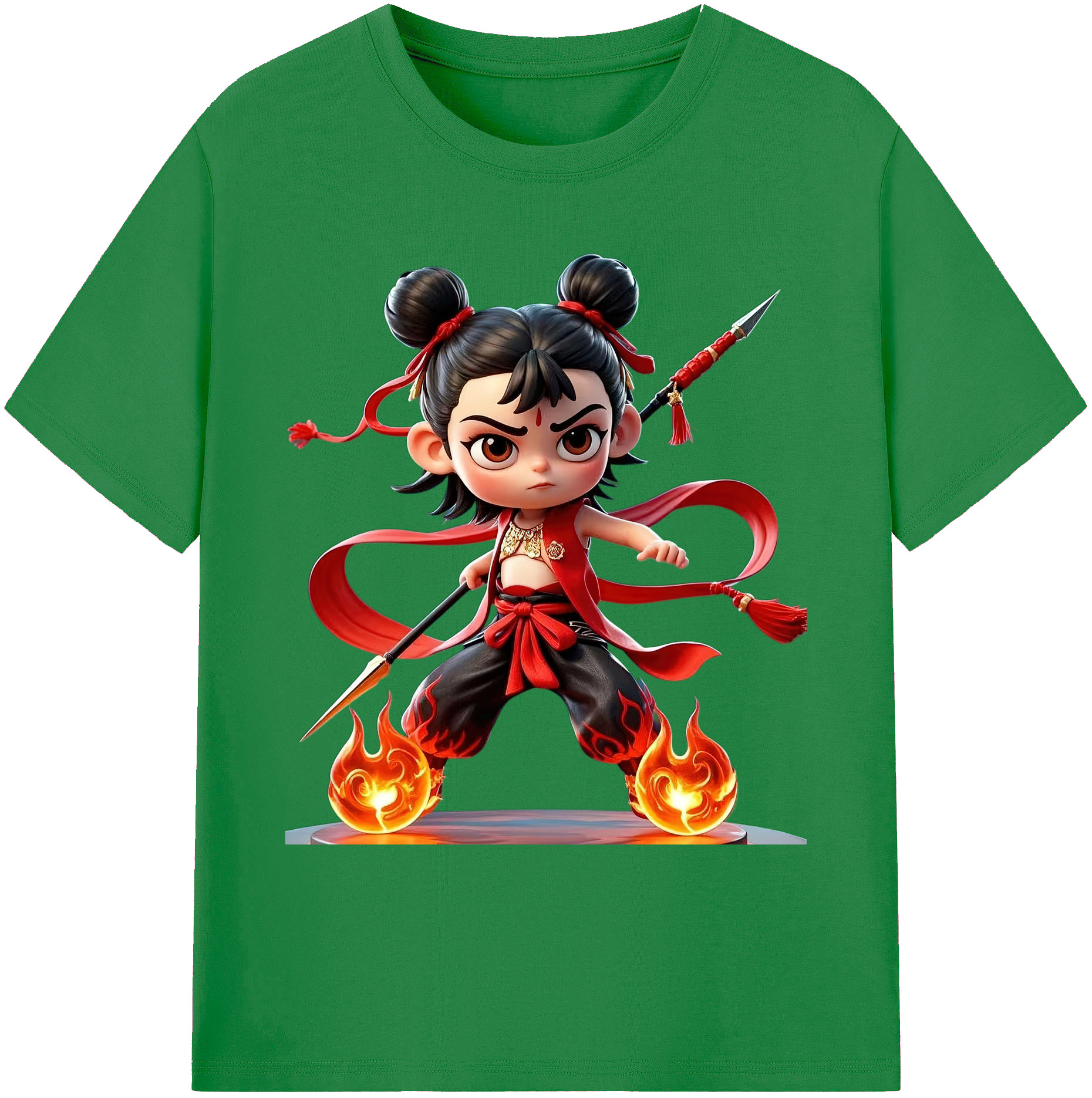 （画像用） Ne Zha 2 ナタ 魔童の大暴れ 綿100％ メンズ半袖Tシャツ｜肌触りやわらか＆通気性