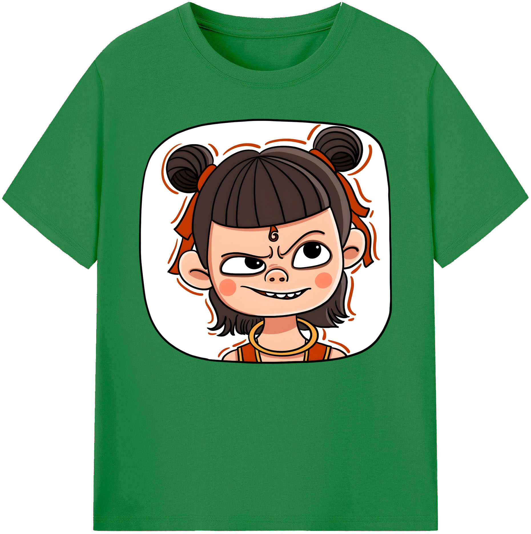 （画像用） Ne Zha 2 ナタ 魔童の大暴れ 綿100％ メンズ半袖Tシャツ｜肌触りやわらか＆通気性