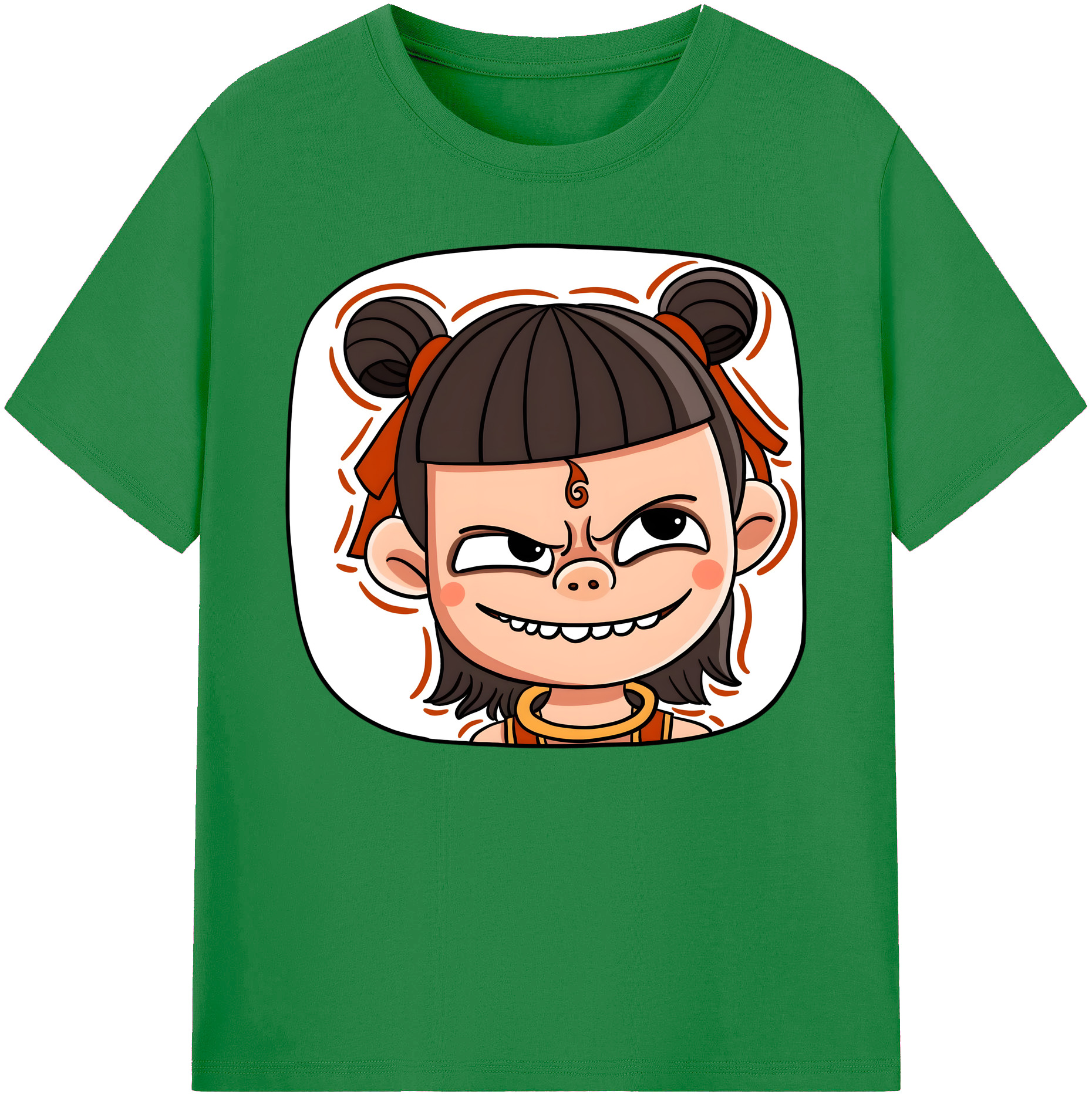 （画像用） Ne Zha 2 ナタ 魔童の大暴れ 綿100％ メンズ半袖Tシャツ｜肌触りやわらか＆通気性