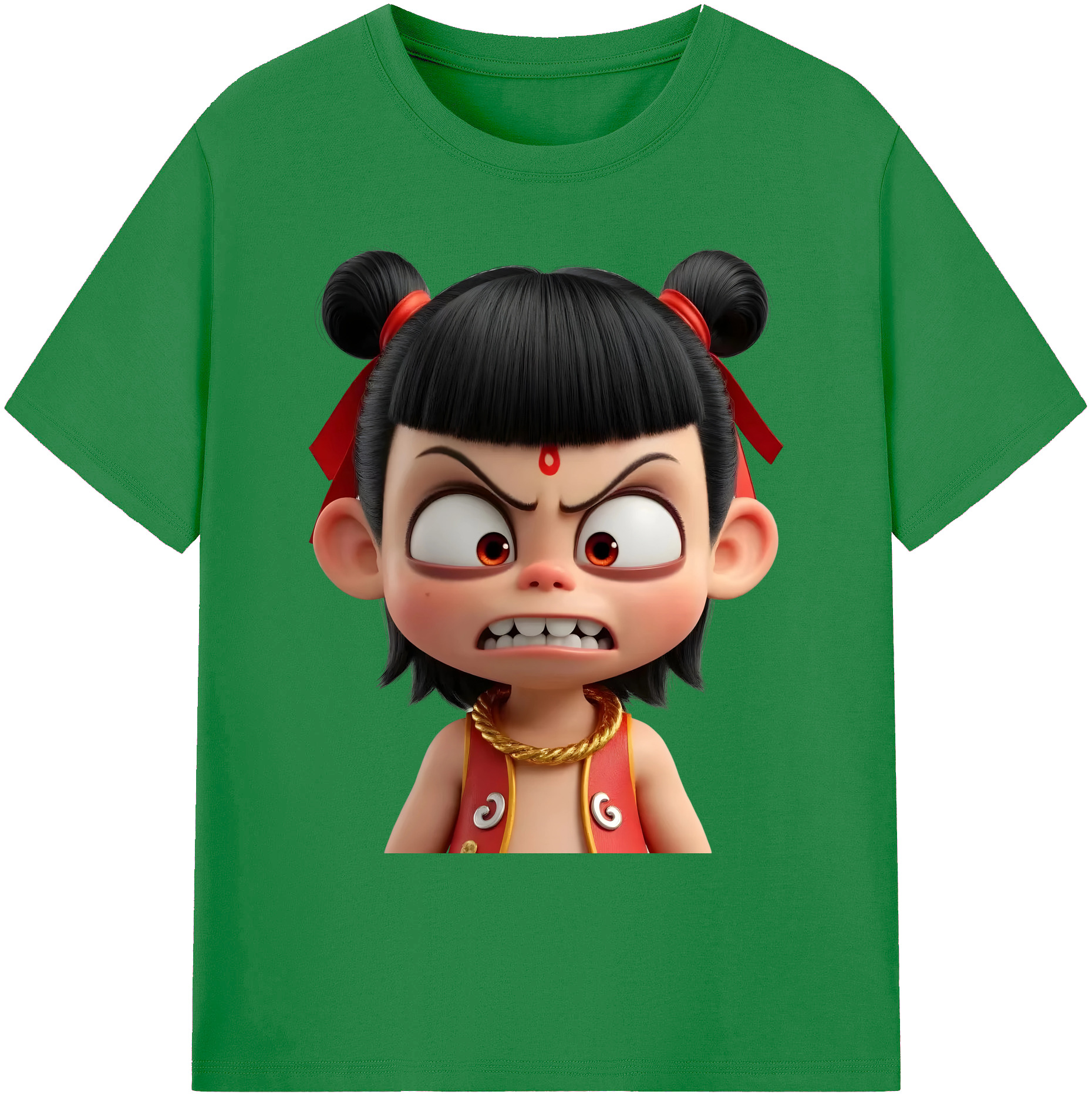 （画像用） Ne Zha 2 ナタ 魔童の大暴れ 綿100％ メンズ半袖Tシャツ｜肌触りやわらか＆通気性