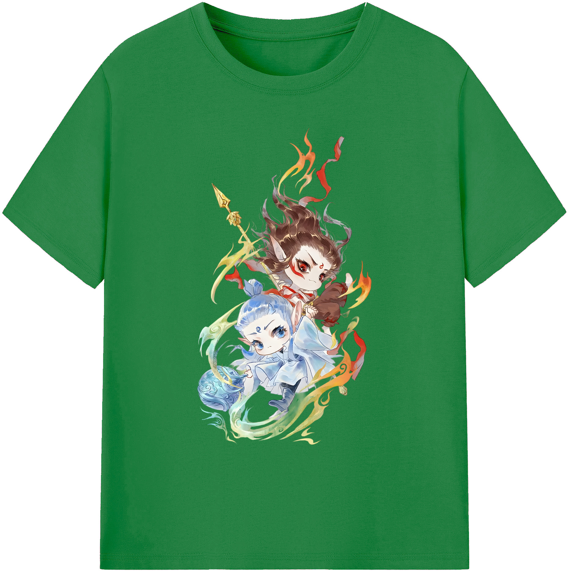 （画像用） Ne Zha 2 ナタ 魔童の大暴れ 綿100％ メンズ半袖Tシャツ｜肌触りやわらか＆通気性